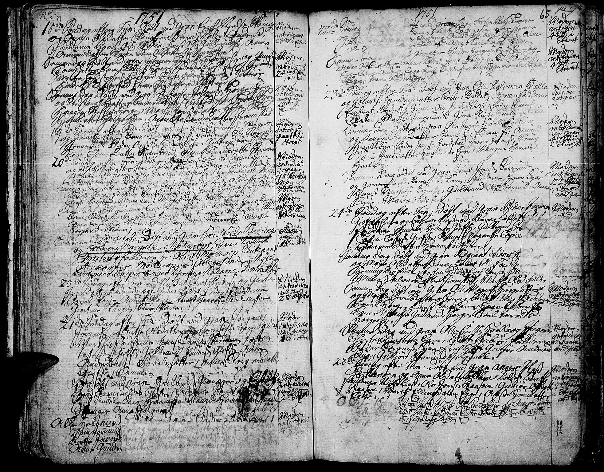 Gran prestekontor, SAH/PREST-112/H/Ha/Haa/L0003: Parish register (official) no. 3, 1745-1758, p. 65