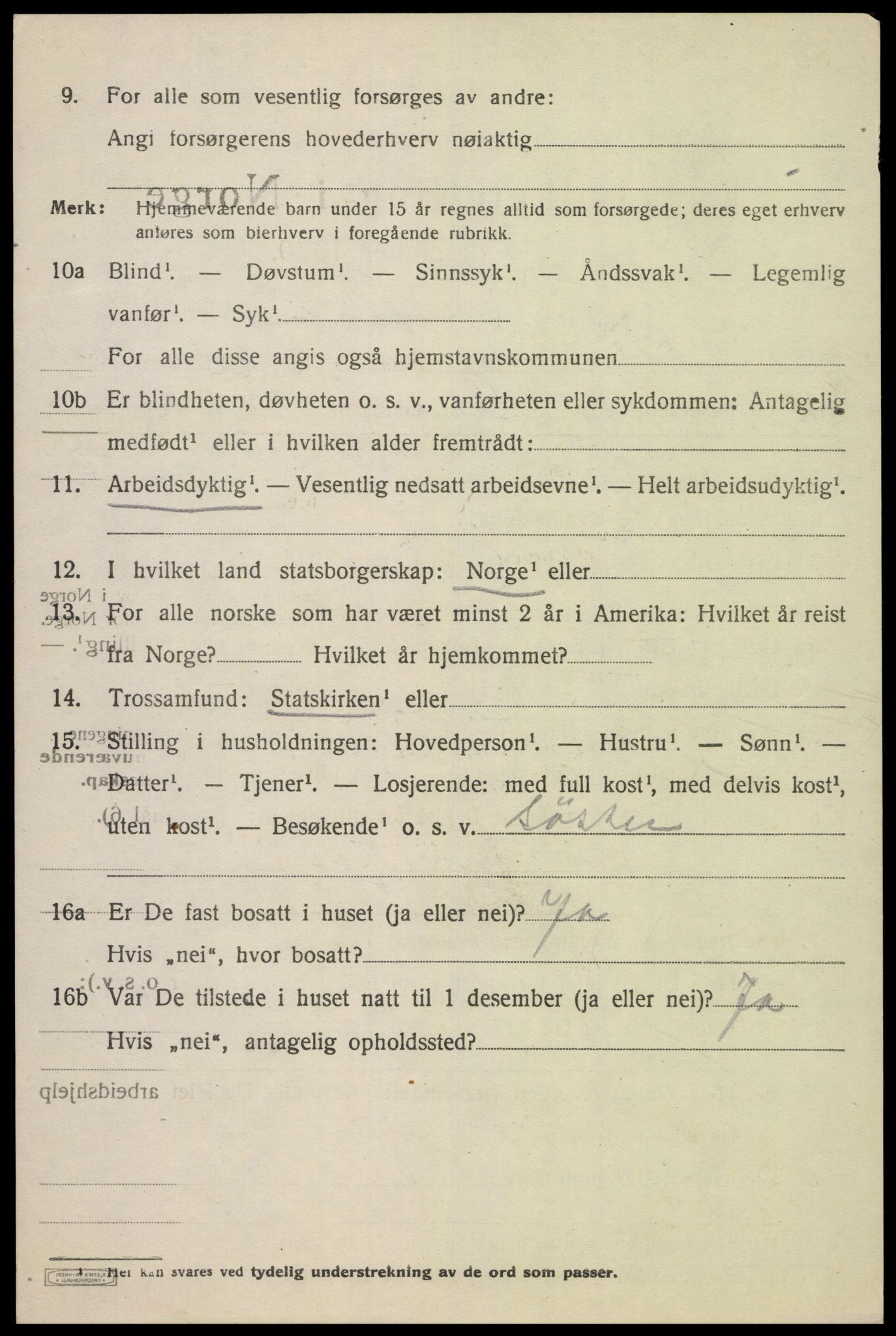 SAK, 1920 census for Feda, 1920, p. 1862
