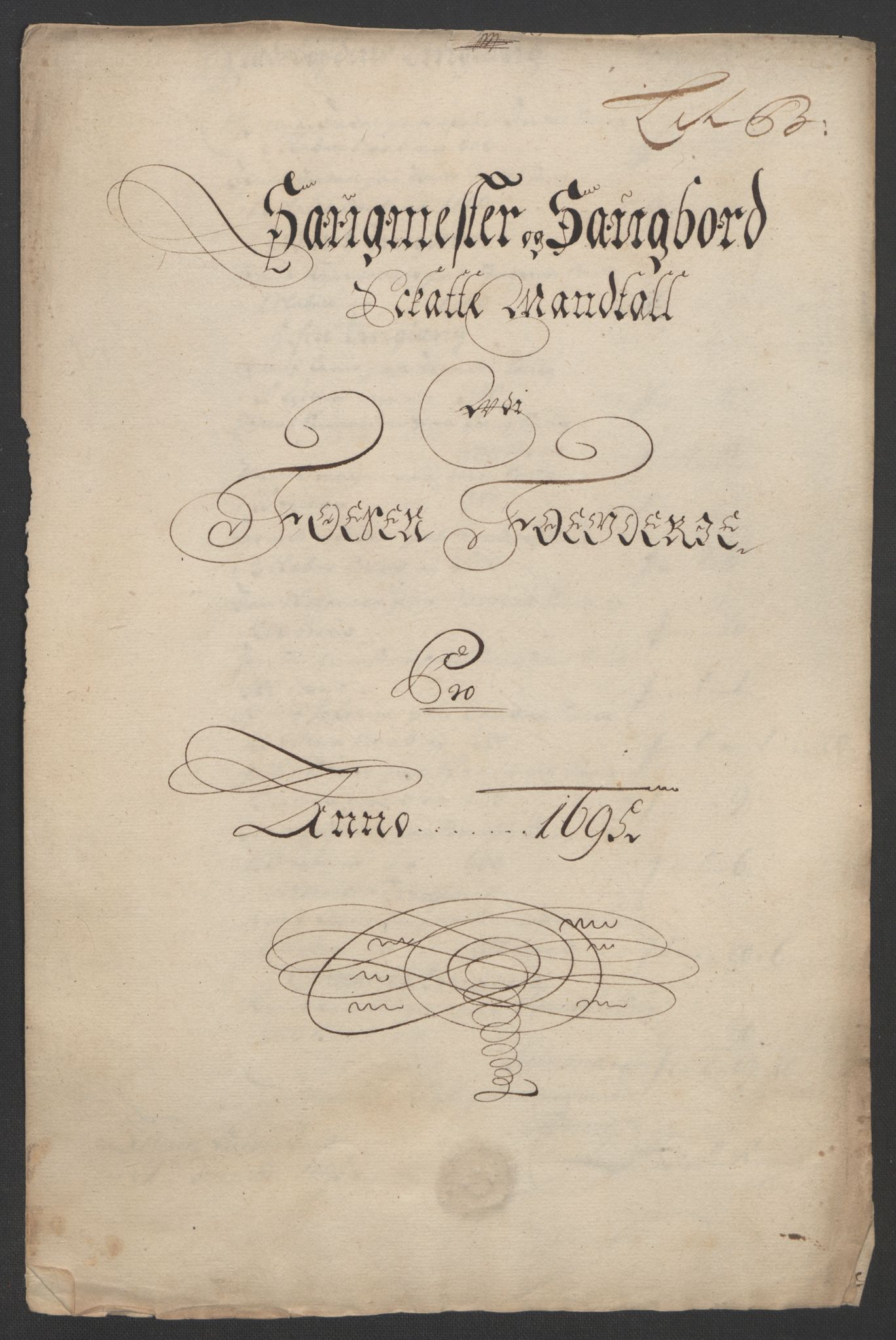 Rentekammeret inntil 1814, Reviderte regnskaper, Fogderegnskap, RA/EA-4092/R57/L3851: Fogderegnskap Fosen, 1695-1696, p. 75