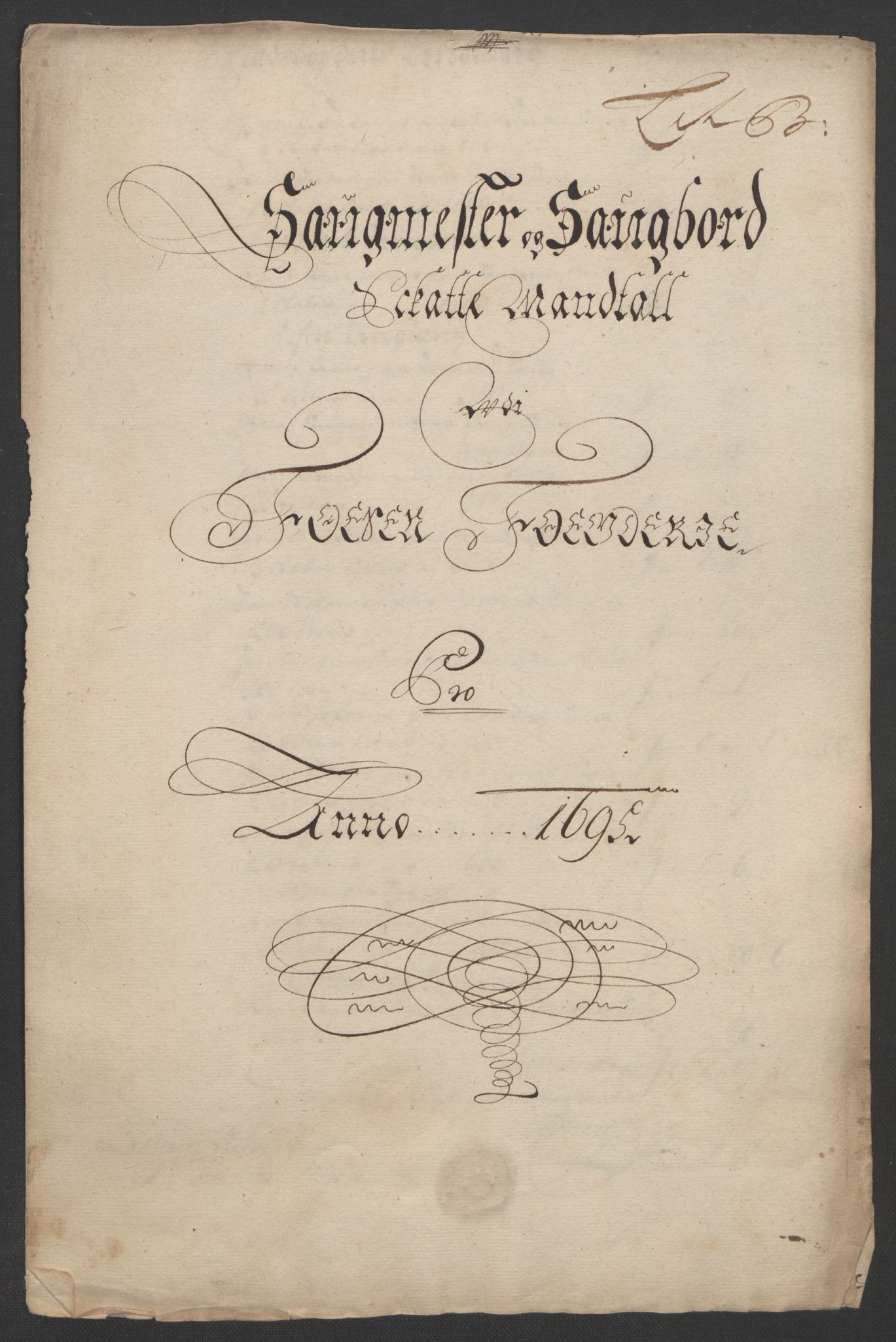 Rentekammeret inntil 1814, Reviderte regnskaper, Fogderegnskap, AV/RA-EA-4092/R57/L3851: Fogderegnskap Fosen, 1695-1696, p. 75