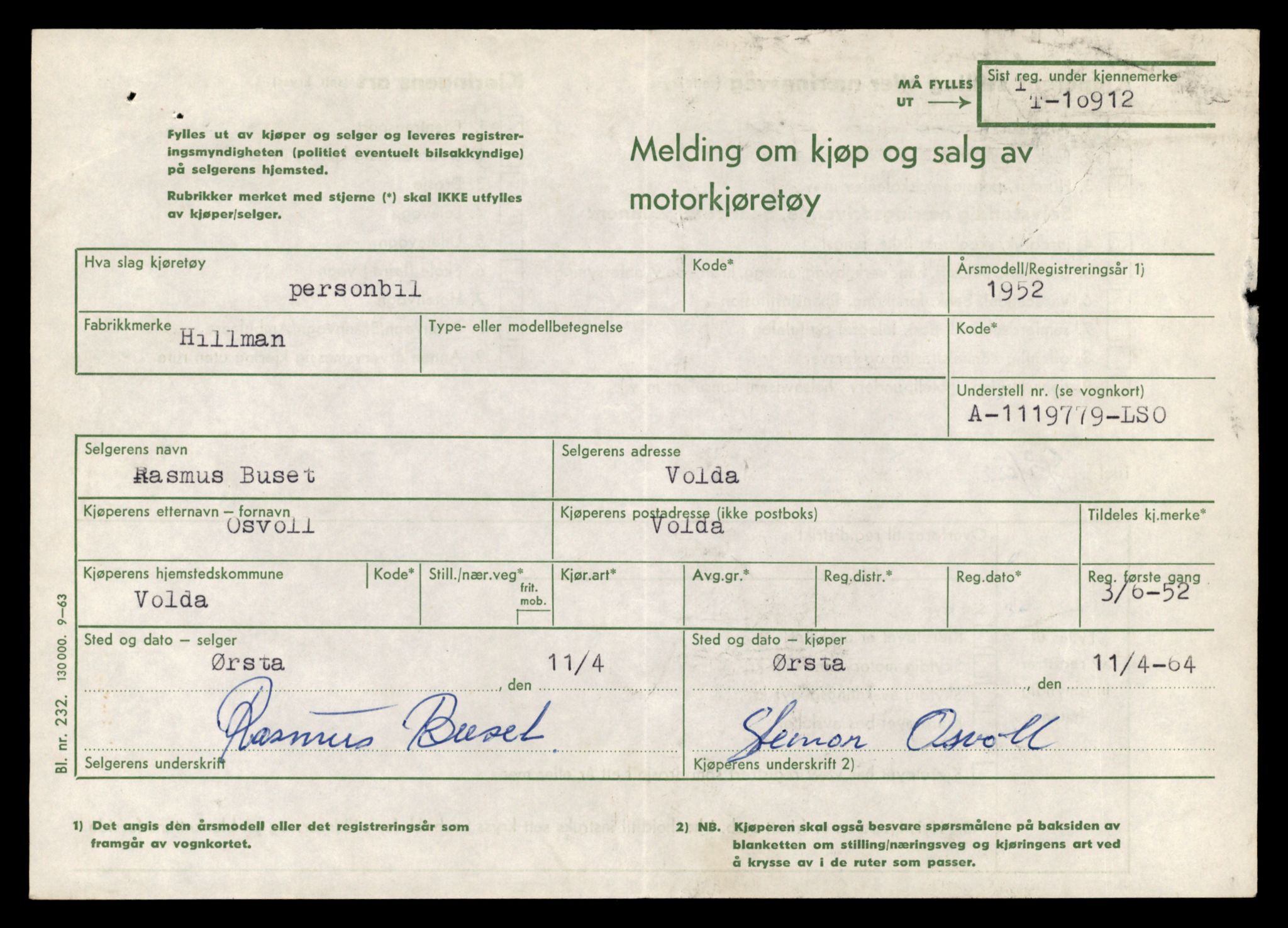 Møre og Romsdal vegkontor - Ålesund trafikkstasjon, AV/SAT-A-4099/F/Fe/L0024: Registreringskort for kjøretøy T 10810 - T 10930, 1927-1998, p. 2663