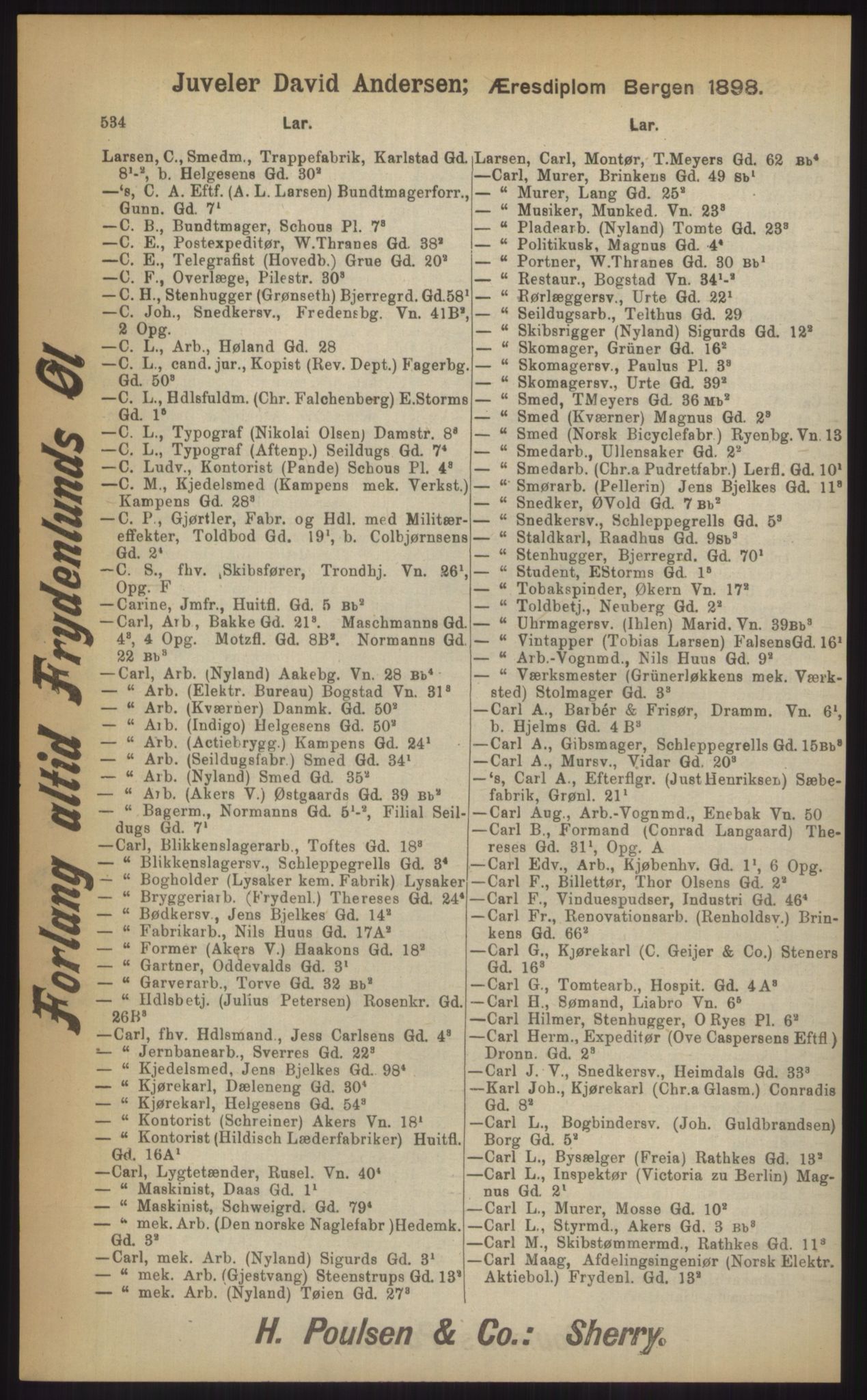 Kristiania/Oslo adressebok, PUBL/-, 1903, p. 534