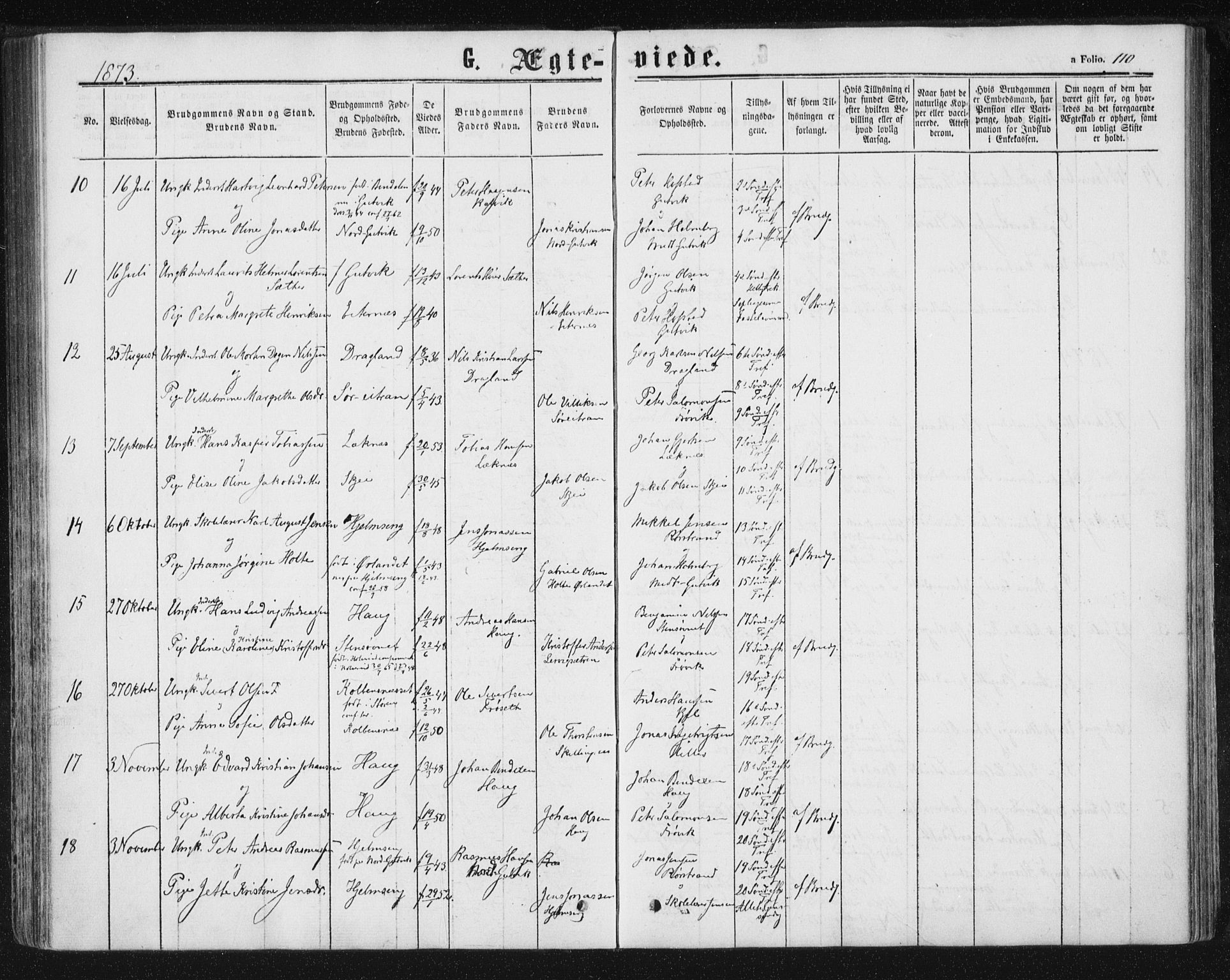Ministerialprotokoller, klokkerbøker og fødselsregistre - Nord-Trøndelag, SAT/A-1458/788/L0696: Parish register (official) no. 788A03, 1863-1877, p. 110