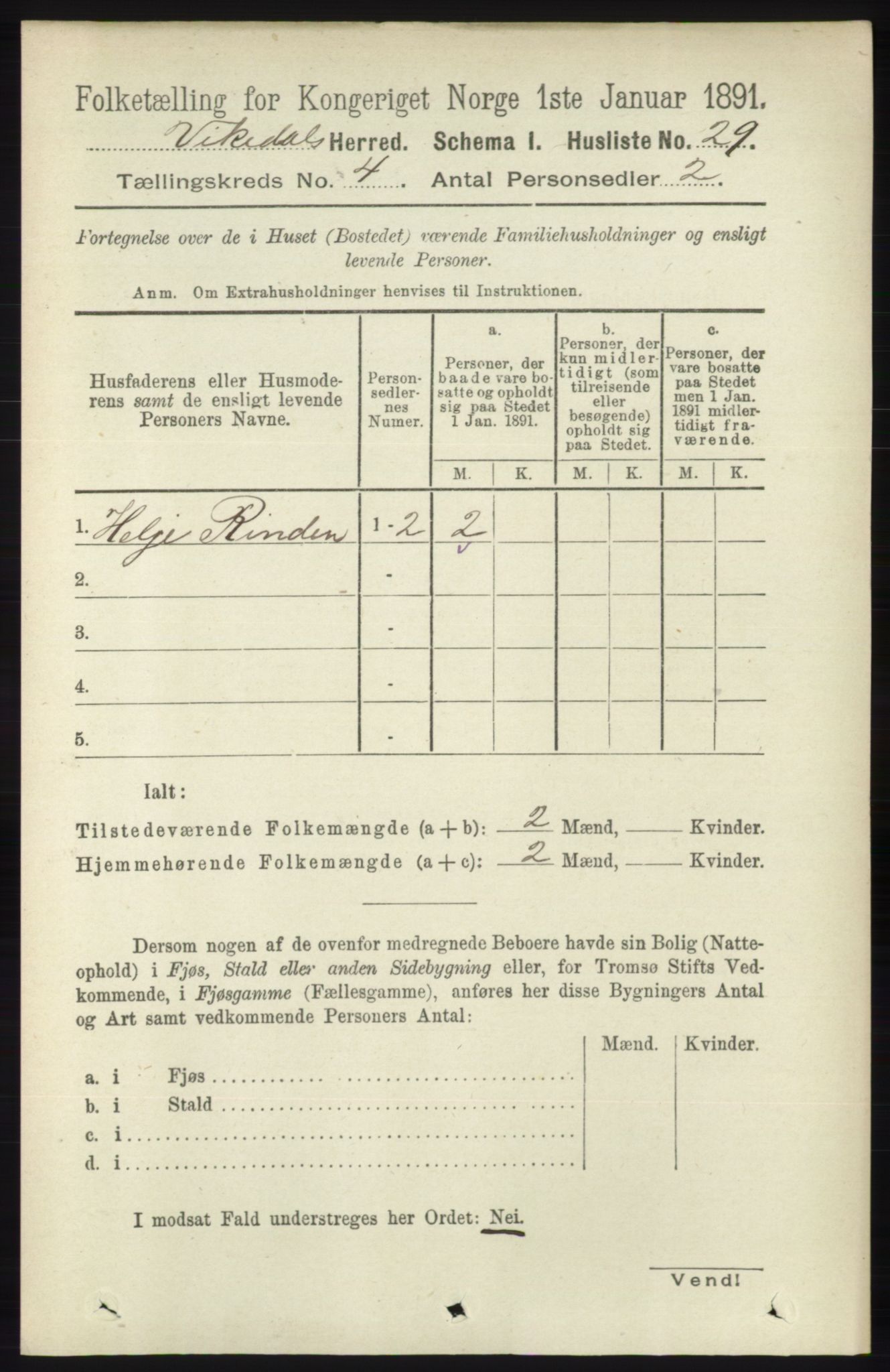 RA, 1891 census for 1157 Vikedal, 1891, p. 926