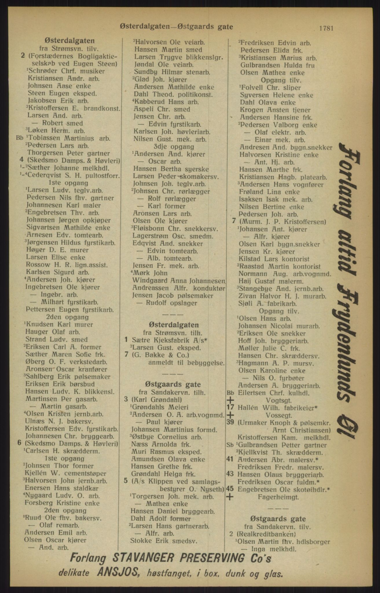 Kristiania/Oslo adressebok, PUBL/-, 1915, p. 1781