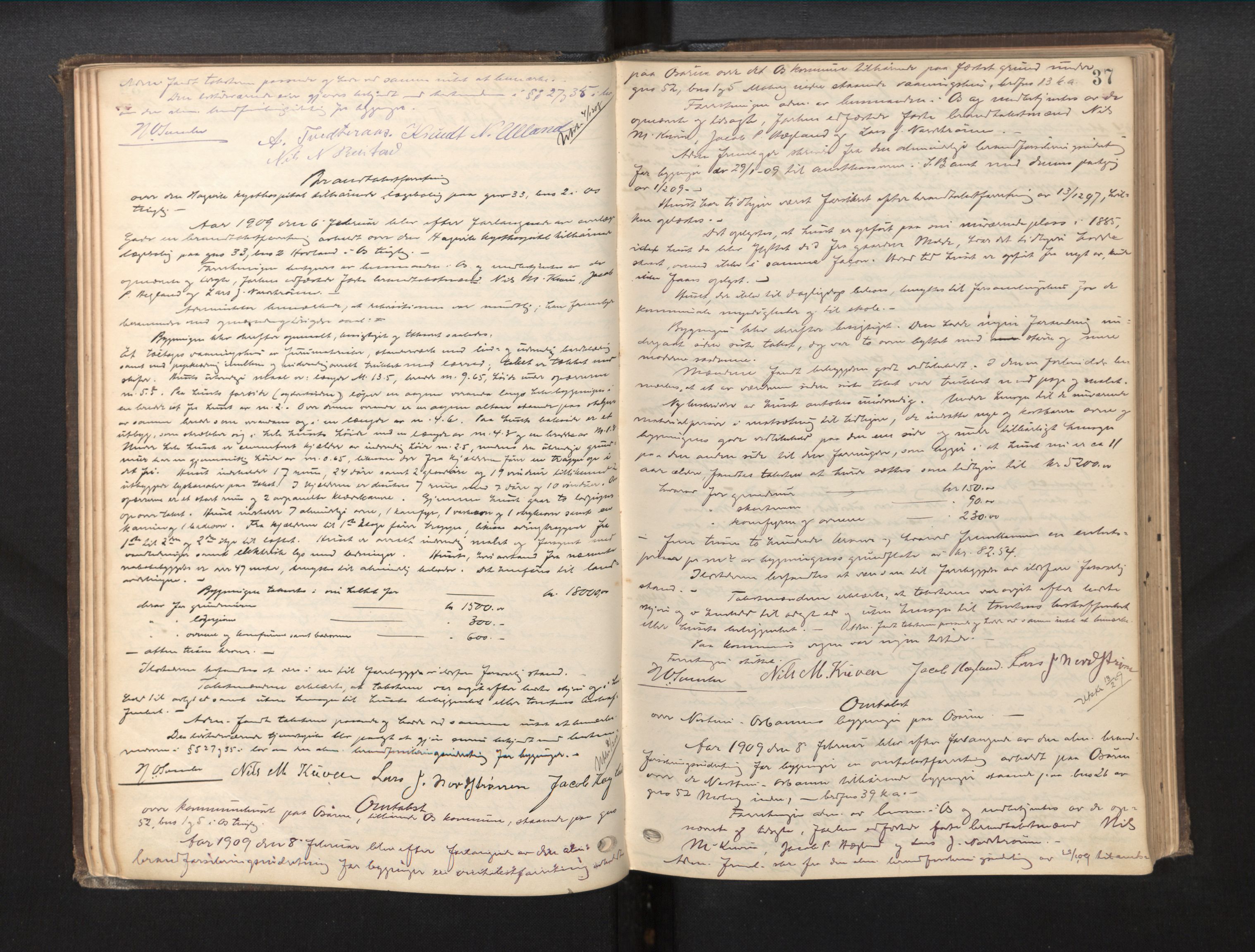 Lensmannen i Os, AV/SAB-A-34101/0012/L0003: Branntakstprotokoll, 1896-1927, p. 36b-37a