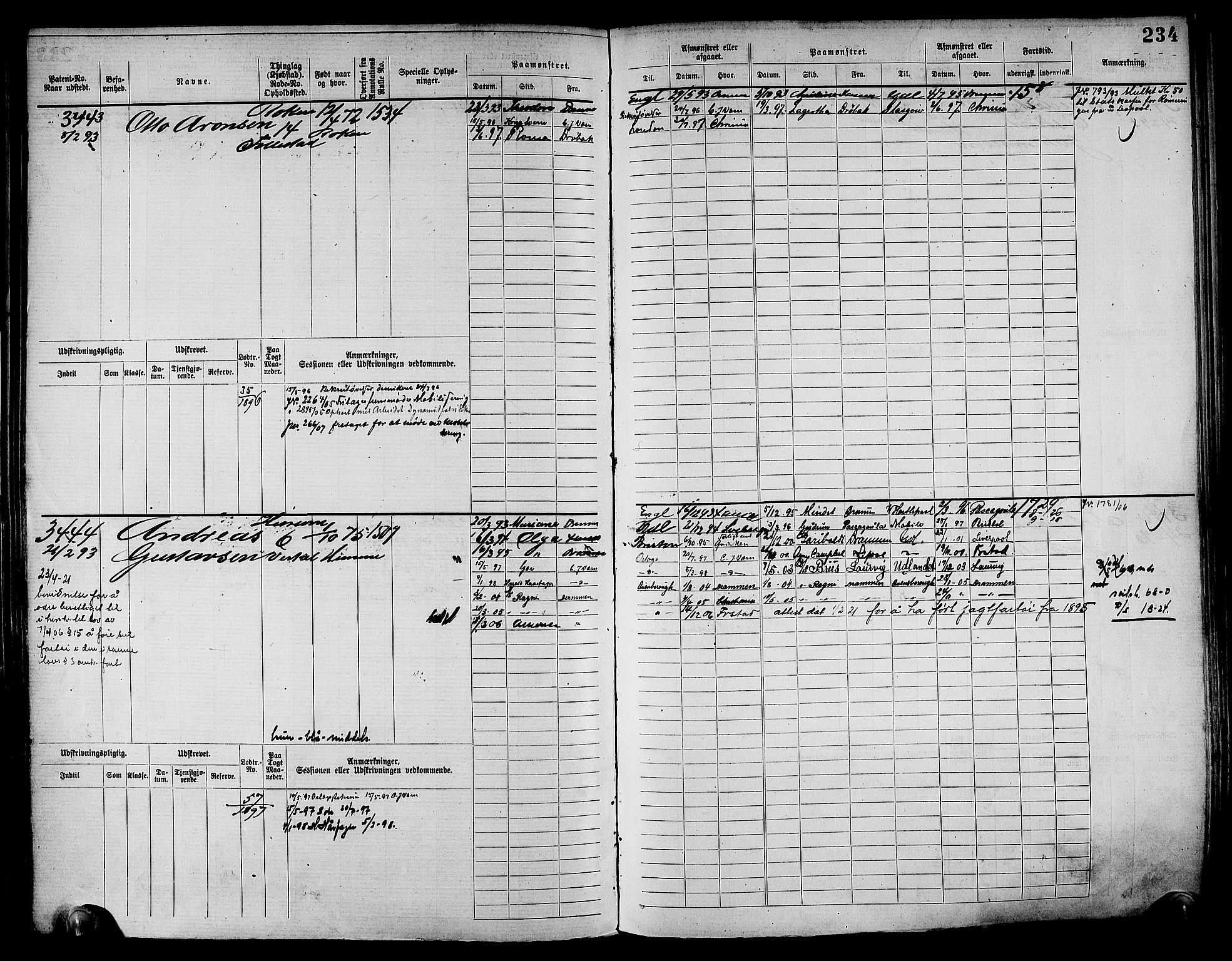 Drammen innrulleringsdistrikt, AV/SAKO-A-781/F/Fc/L0004: Hovedrulle, 1885, p. 240
