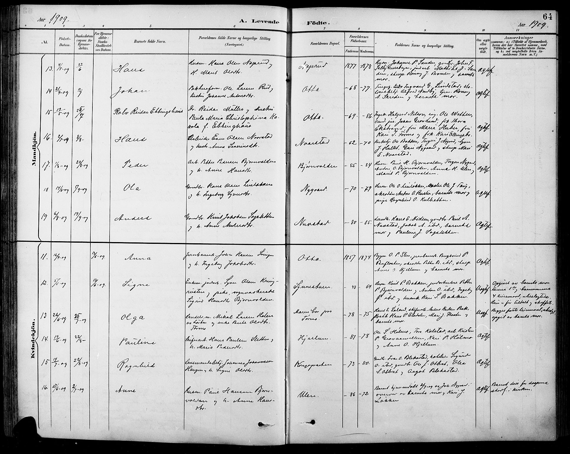 Sel prestekontor, AV/SAH-PREST-074/H/Ha/Hab/L0001: Parish register (copy) no. 1, 1894-1923, p. 64