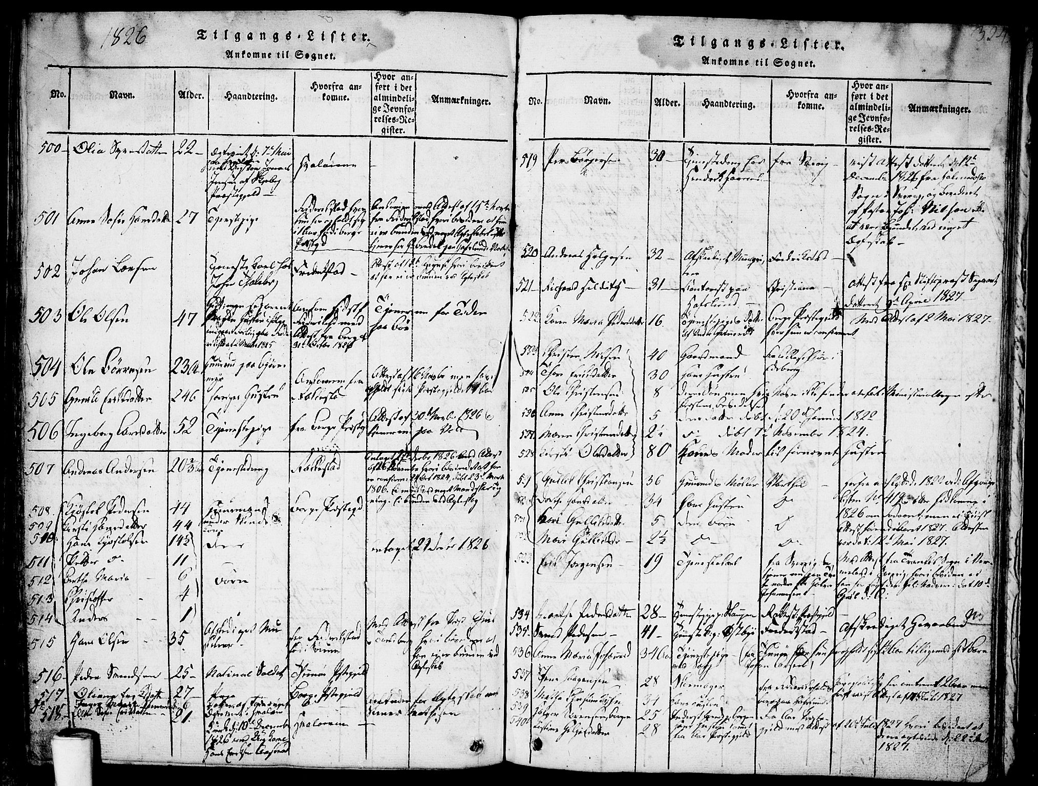 Skjeberg prestekontor Kirkebøker, SAO/A-10923/F/Fa/L0004: Parish register (official) no. I 4, 1815-1830, p. 324