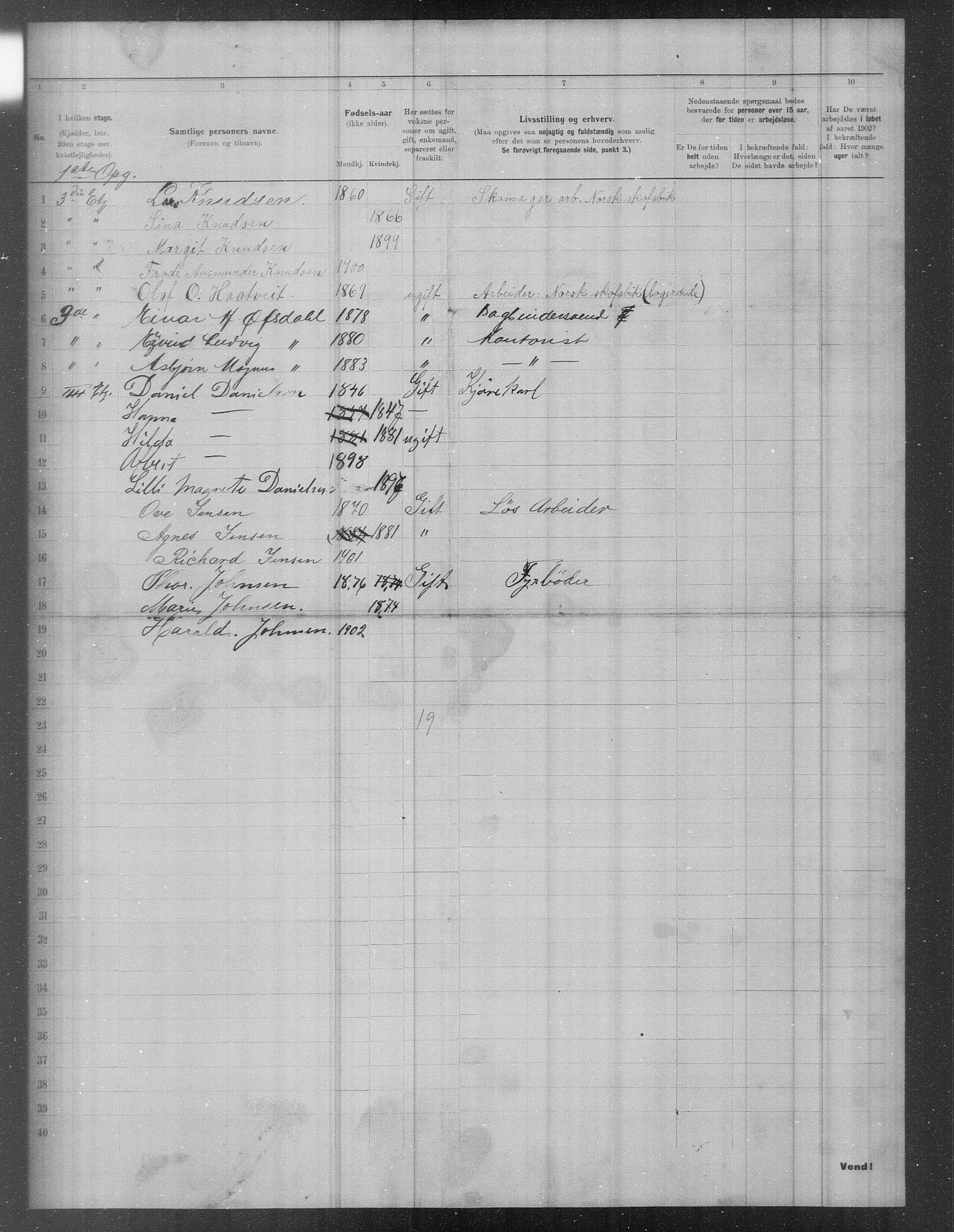 OBA, Municipal Census 1902 for Kristiania, 1902, p. 113