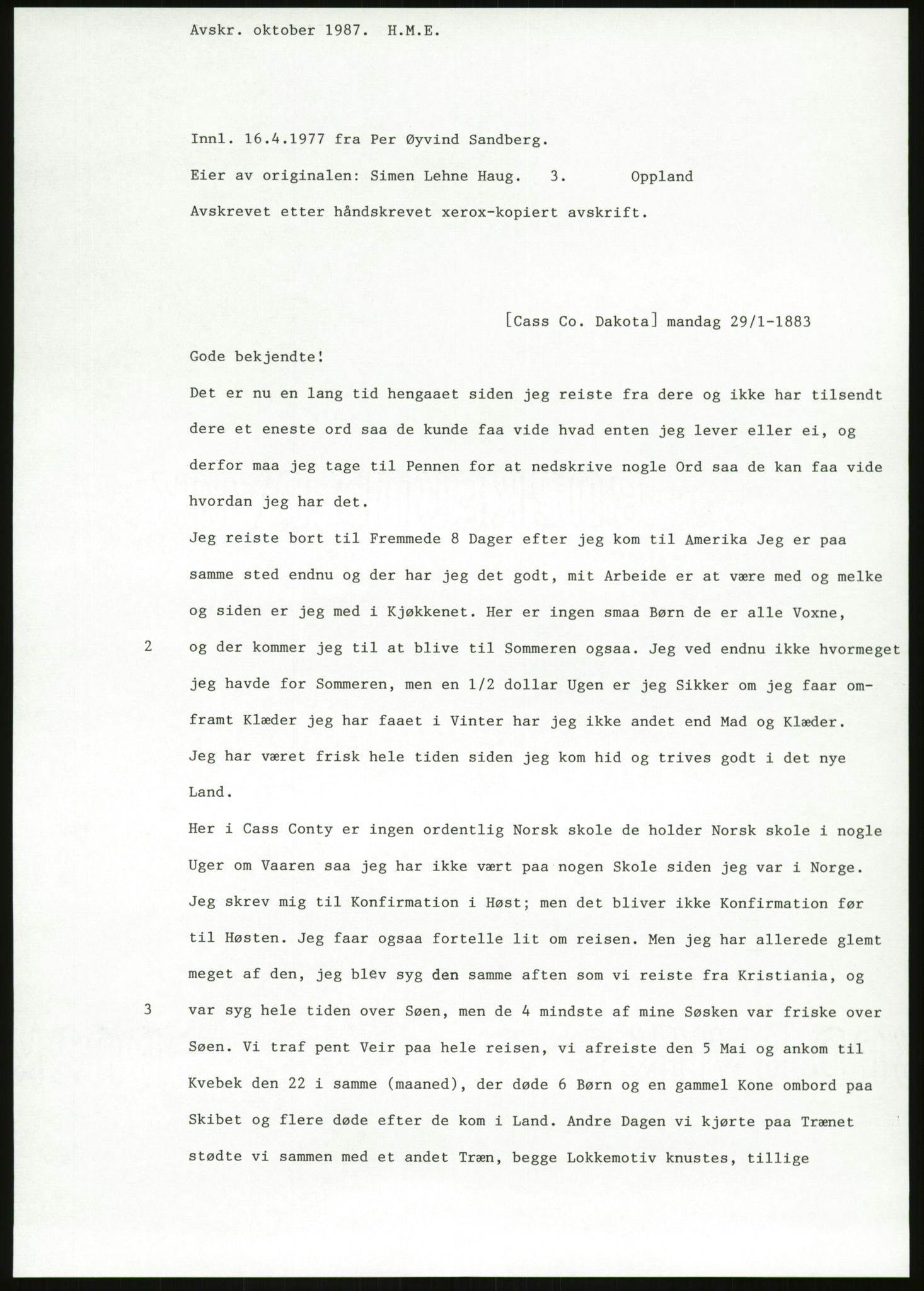 Samlinger til kildeutgivelse, Amerikabrevene, AV/RA-EA-4057/F/L0011: Innlån fra Oppland: Bræin - Knudsen, 1838-1914, p. 439