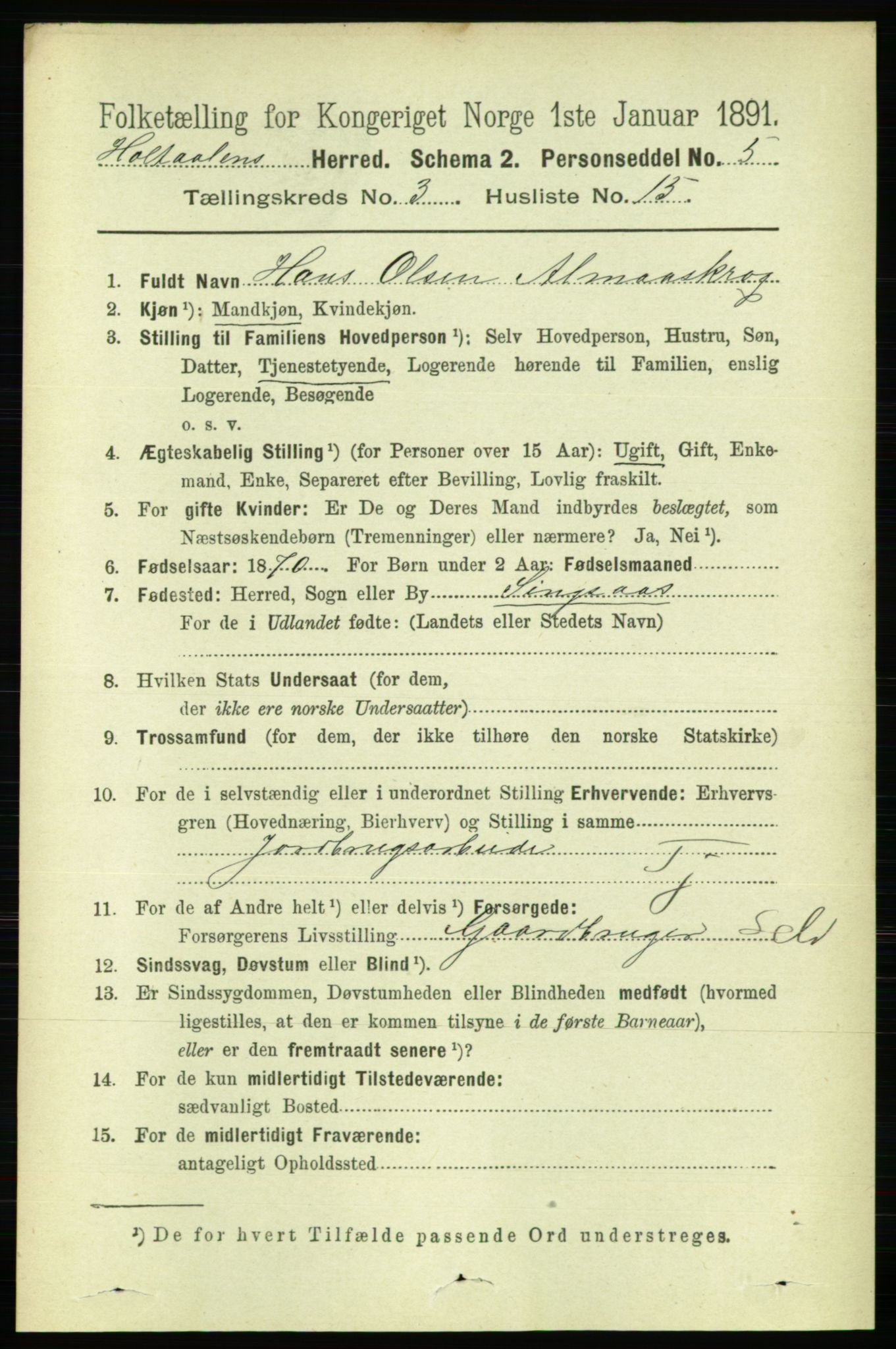 RA, 1891 census for 1645 Haltdalen, 1891, p. 948