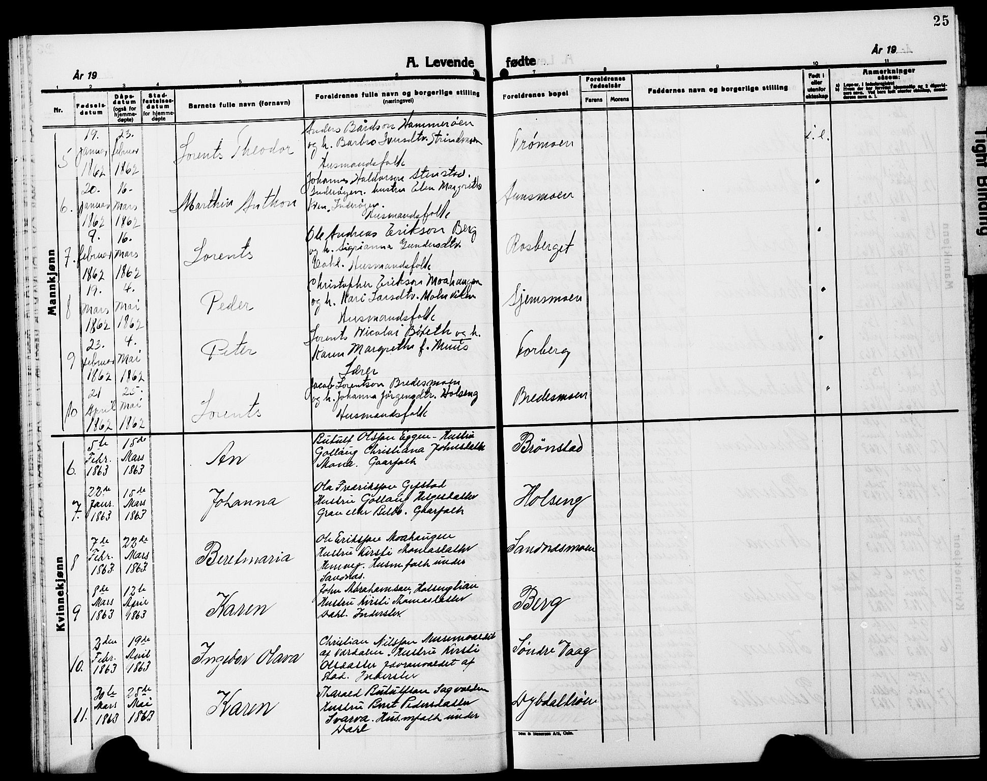 Ministerialprotokoller, klokkerbøker og fødselsregistre - Nord-Trøndelag, SAT/A-1458/749/L0485: Parish register (official) no. 749D01, 1857-1872, p. 25