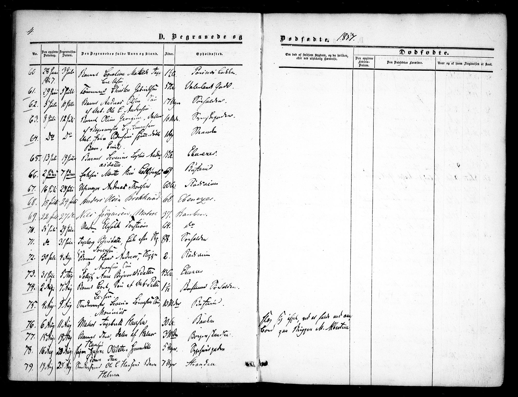 Halden prestekontor Kirkebøker, AV/SAO-A-10909/F/Fa/L0008: Parish register (official) no. I 8, 1857-1865, p. 4