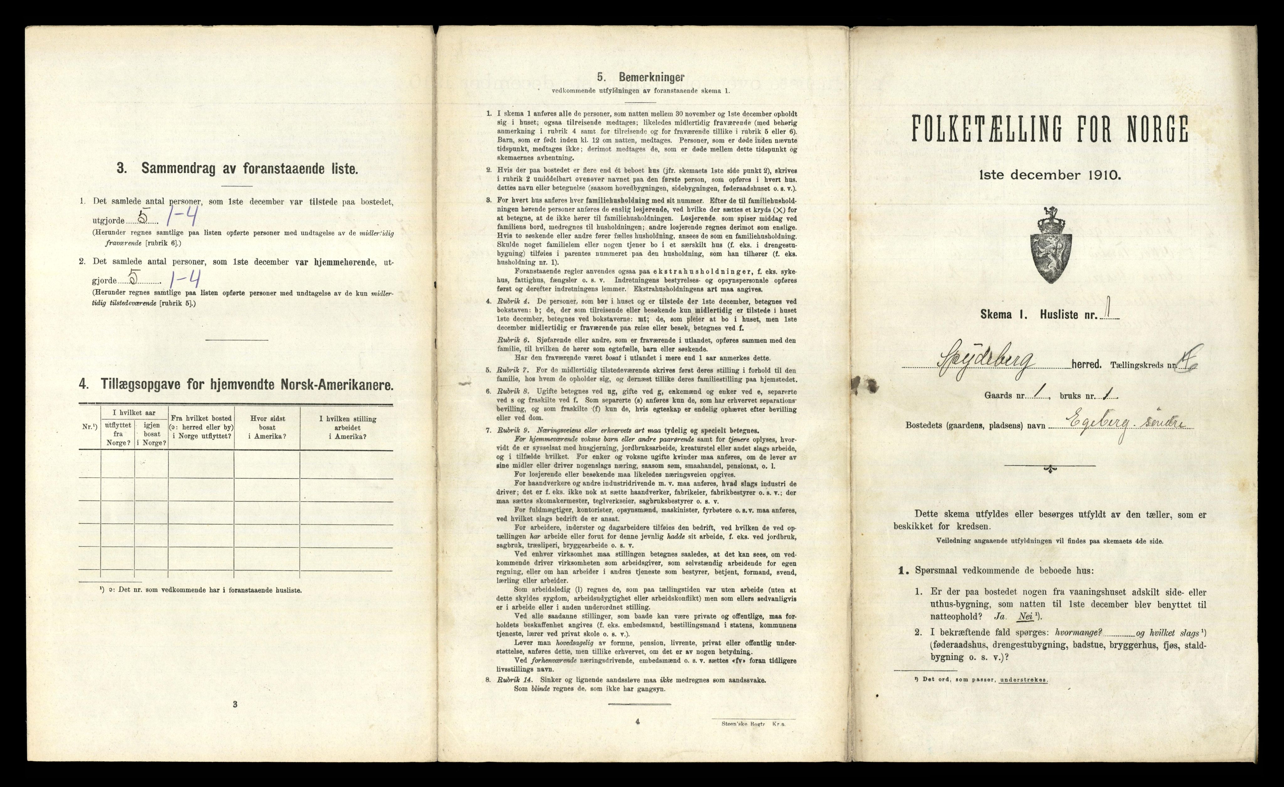 RA, 1910 census for Spydeberg, 1910, p. 703