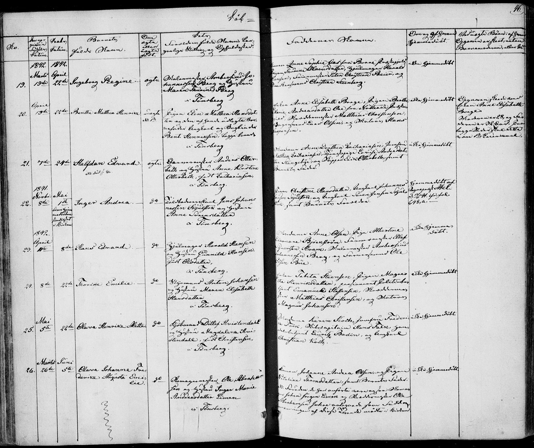 Tønsberg kirkebøker, SAKO/A-330/F/Fa/L0006: Parish register (official) no. I 6, 1836-1844, p. 46