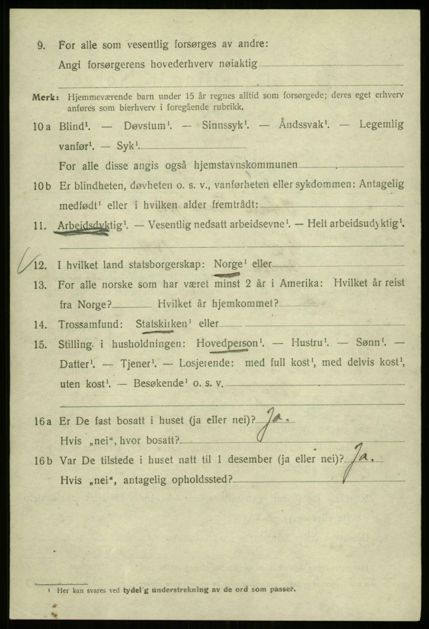 SAB, 1920 census for Bergen, 1920, p. 129757