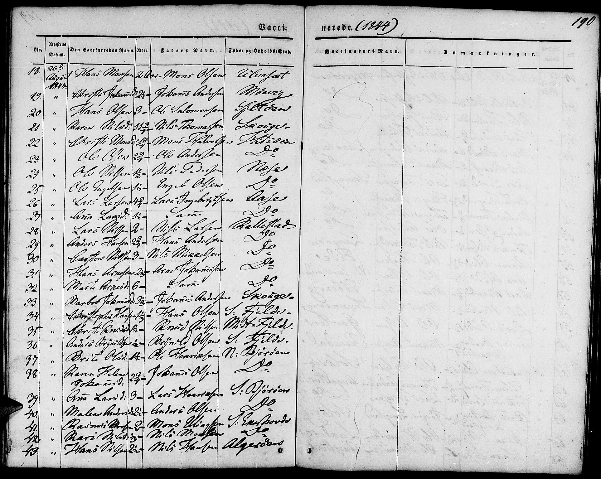 Fjell sokneprestembete, AV/SAB-A-75301/H/Haa: Parish register (official) no. A 1, 1835-1850, p. 190