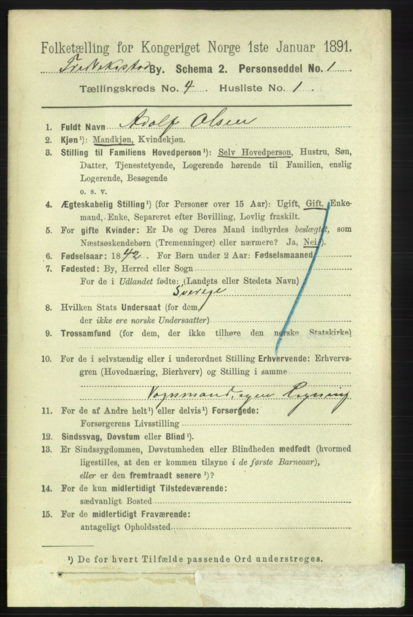 RA, 1891 census for 0103 Fredrikstad, 1891, p. 6281