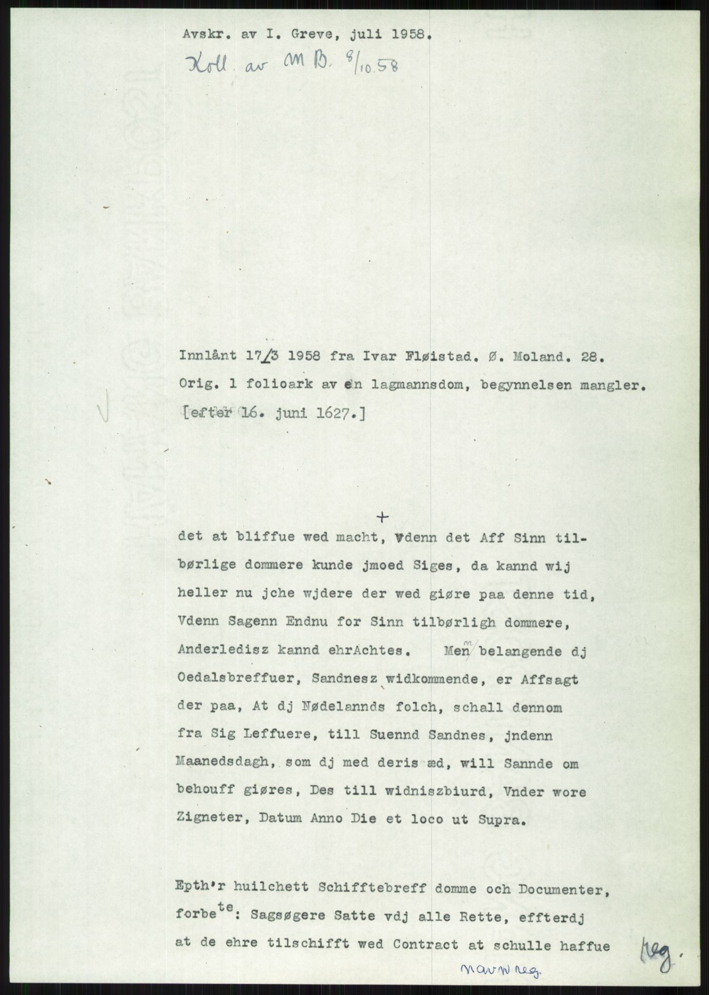 Samlinger til kildeutgivelse, Diplomavskriftsamlingen, AV/RA-EA-4053/H/Ha, p. 2098