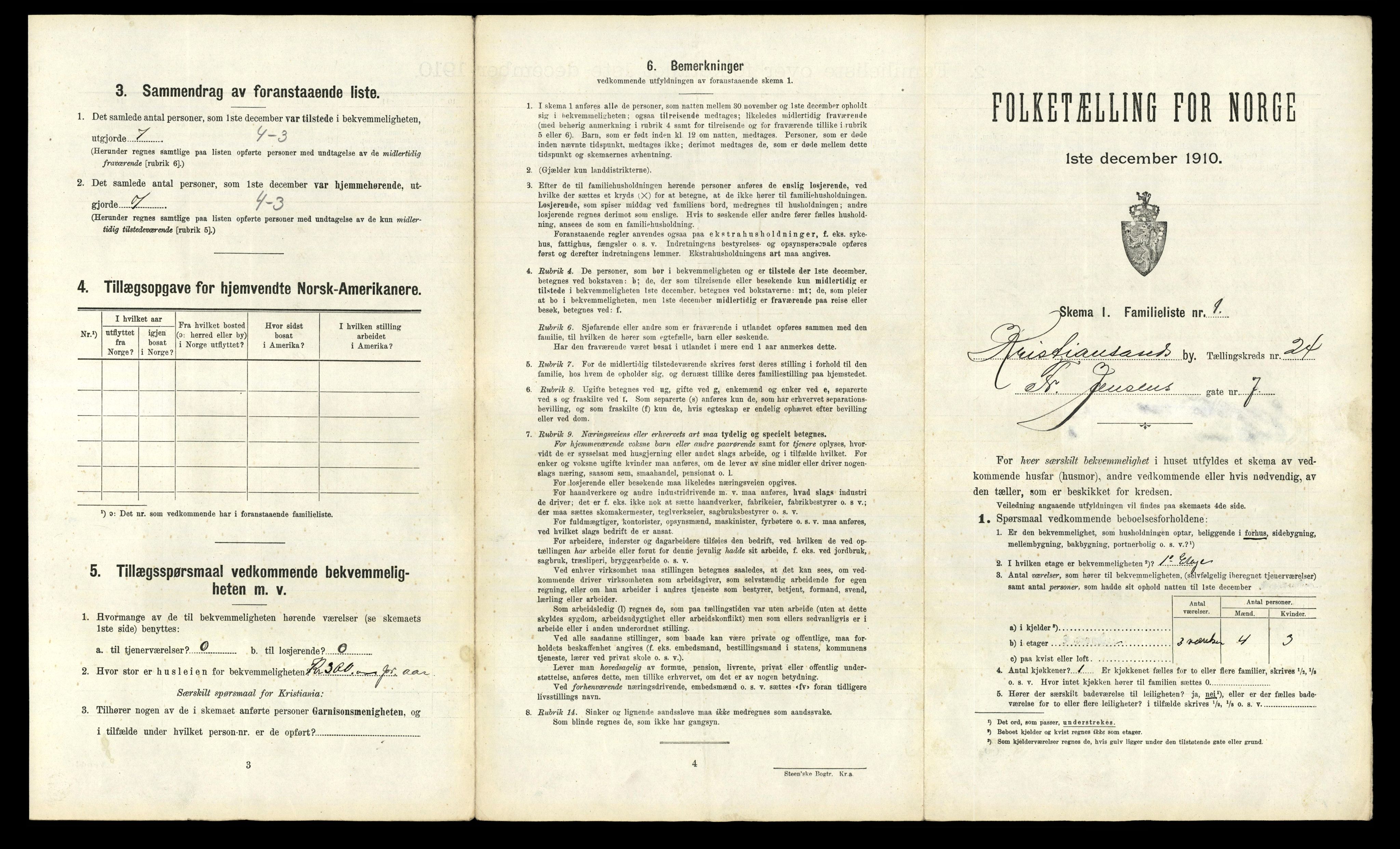 RA, 1910 census for Kristiansand, 1910, p. 6156