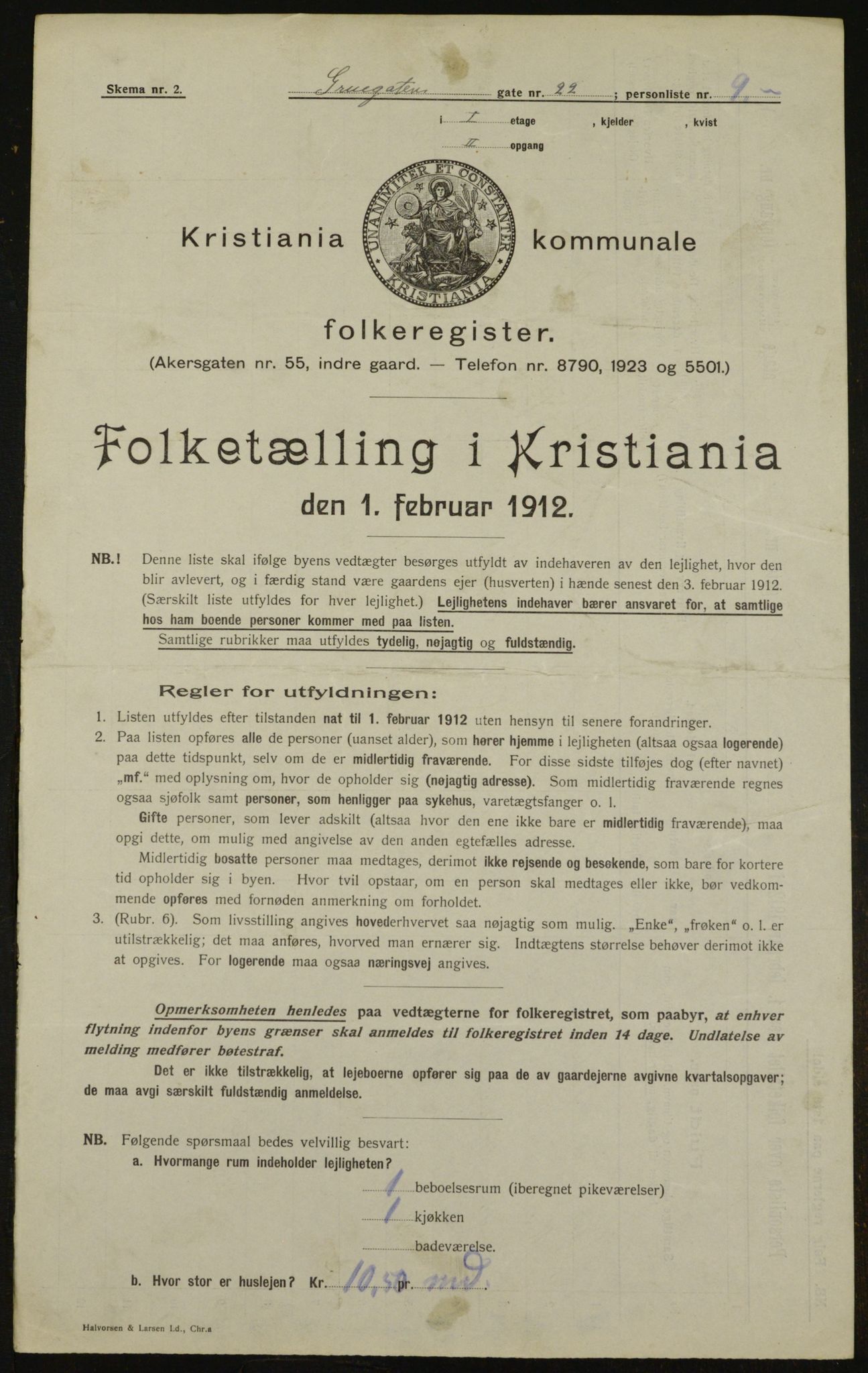 OBA, Municipal Census 1912 for Kristiania, 1912, p. 30468