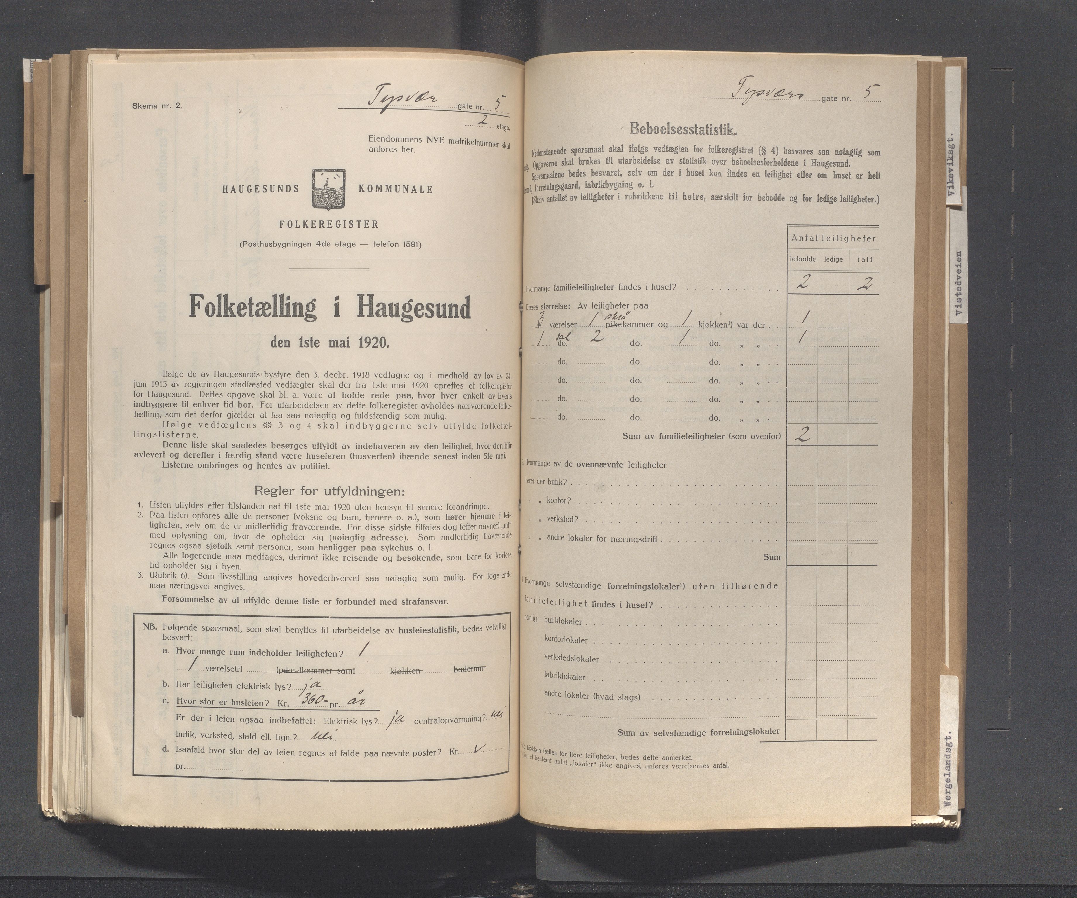 IKAR, Local census 1.5.1920 for Haugesund, 1920, p. 5266