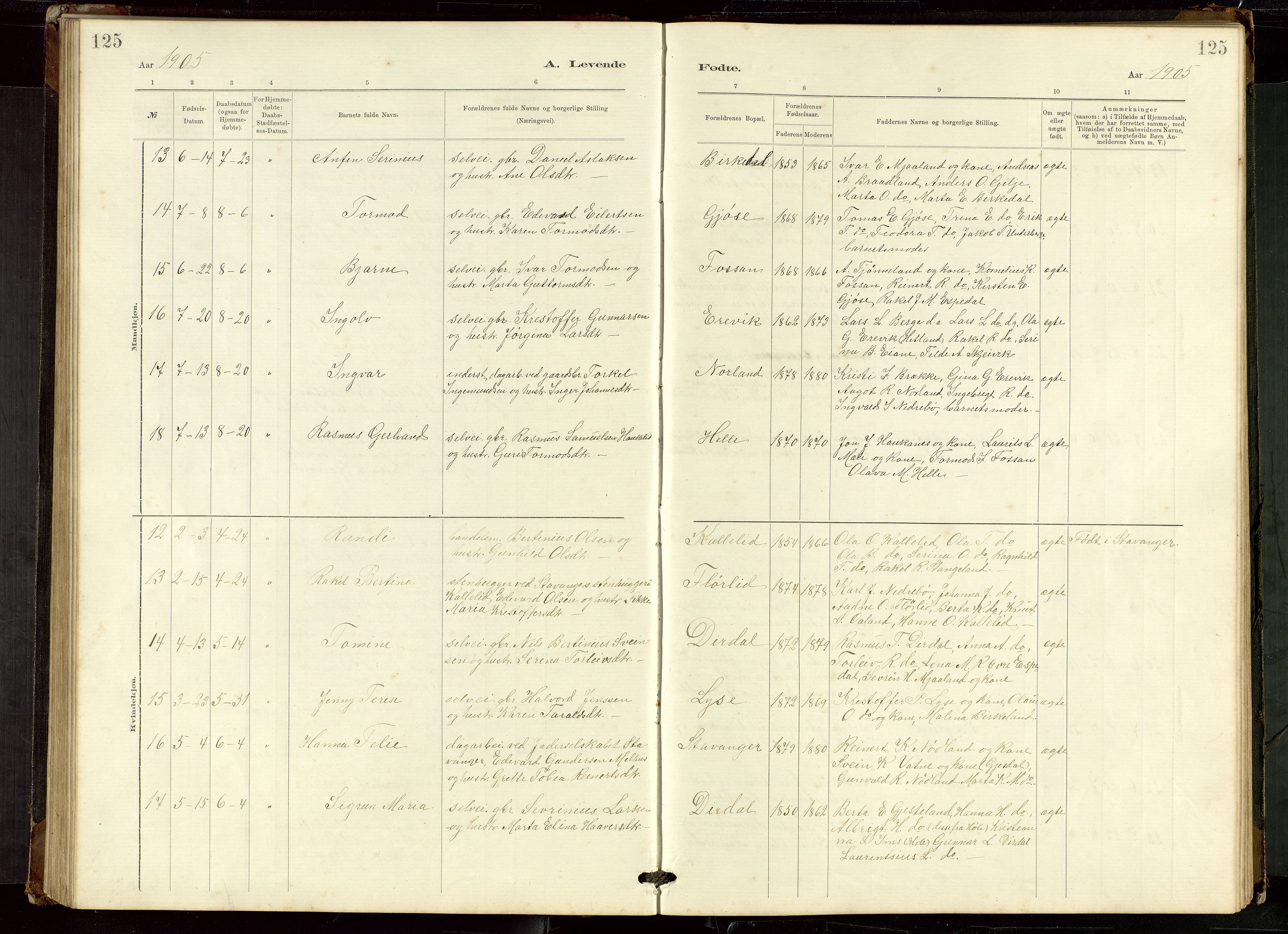 Høgsfjord sokneprestkontor, AV/SAST-A-101624/H/Ha/Hab/L0009: Parish register (copy) no. B 9, 1883-1920, p. 125