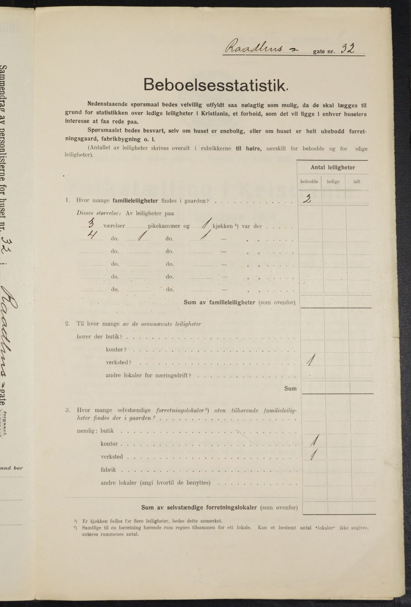 OBA, Municipal Census 1914 for Kristiania, 1914, p. 86260