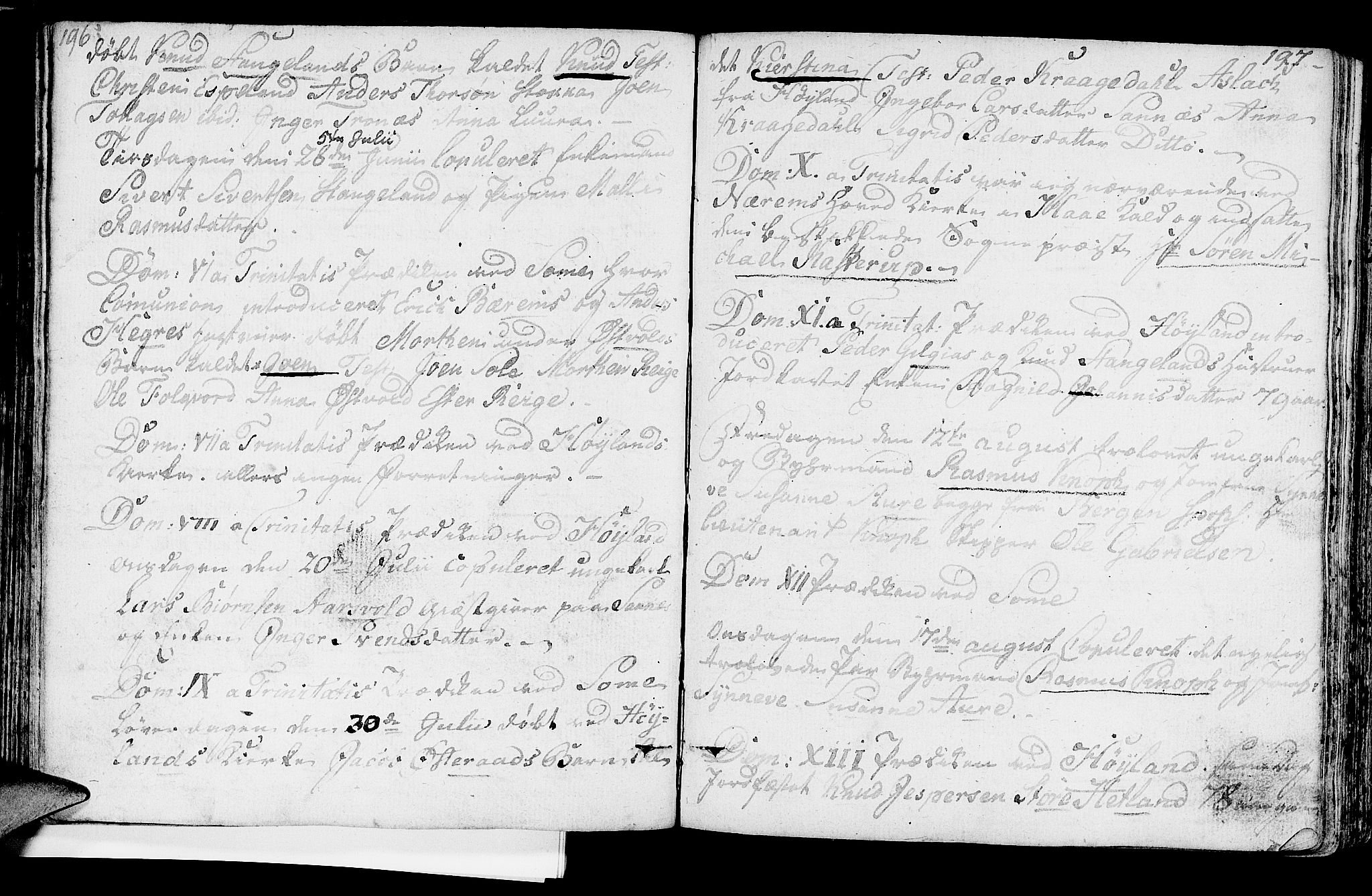 Høyland sokneprestkontor, SAST/A-101799/001/30BA/L0004: Parish register (official) no. A 4, 1784-1803, p. 196-197