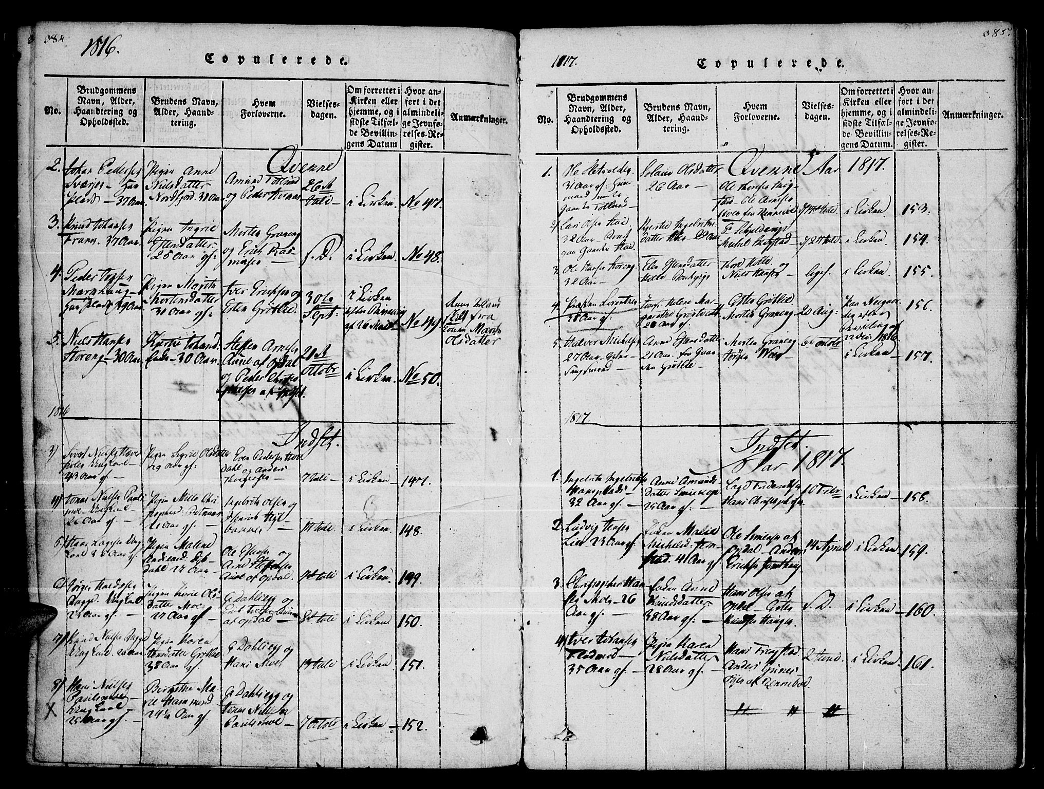 Kvikne prestekontor, AV/SAH-PREST-064/H/Ha/Haa/L0004: Parish register (official) no. 4, 1815-1840, p. 384-385