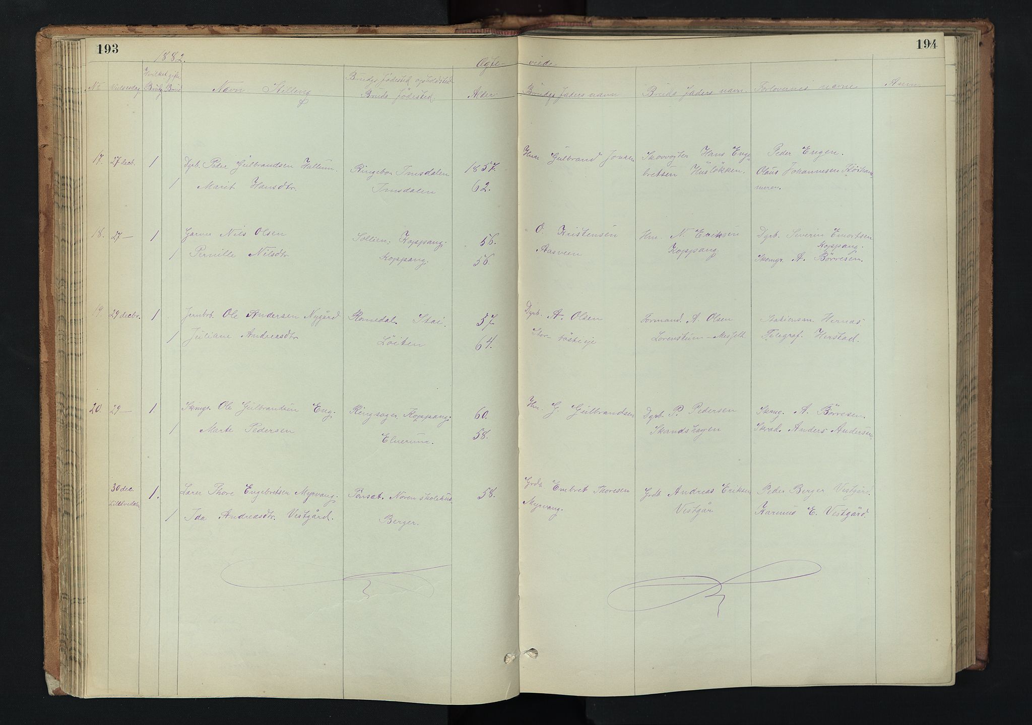 Stor-Elvdal prestekontor, AV/SAH-PREST-052/H/Ha/Hab/L0002: Parish register (copy) no. 2, 1860-1894, p. 193-194