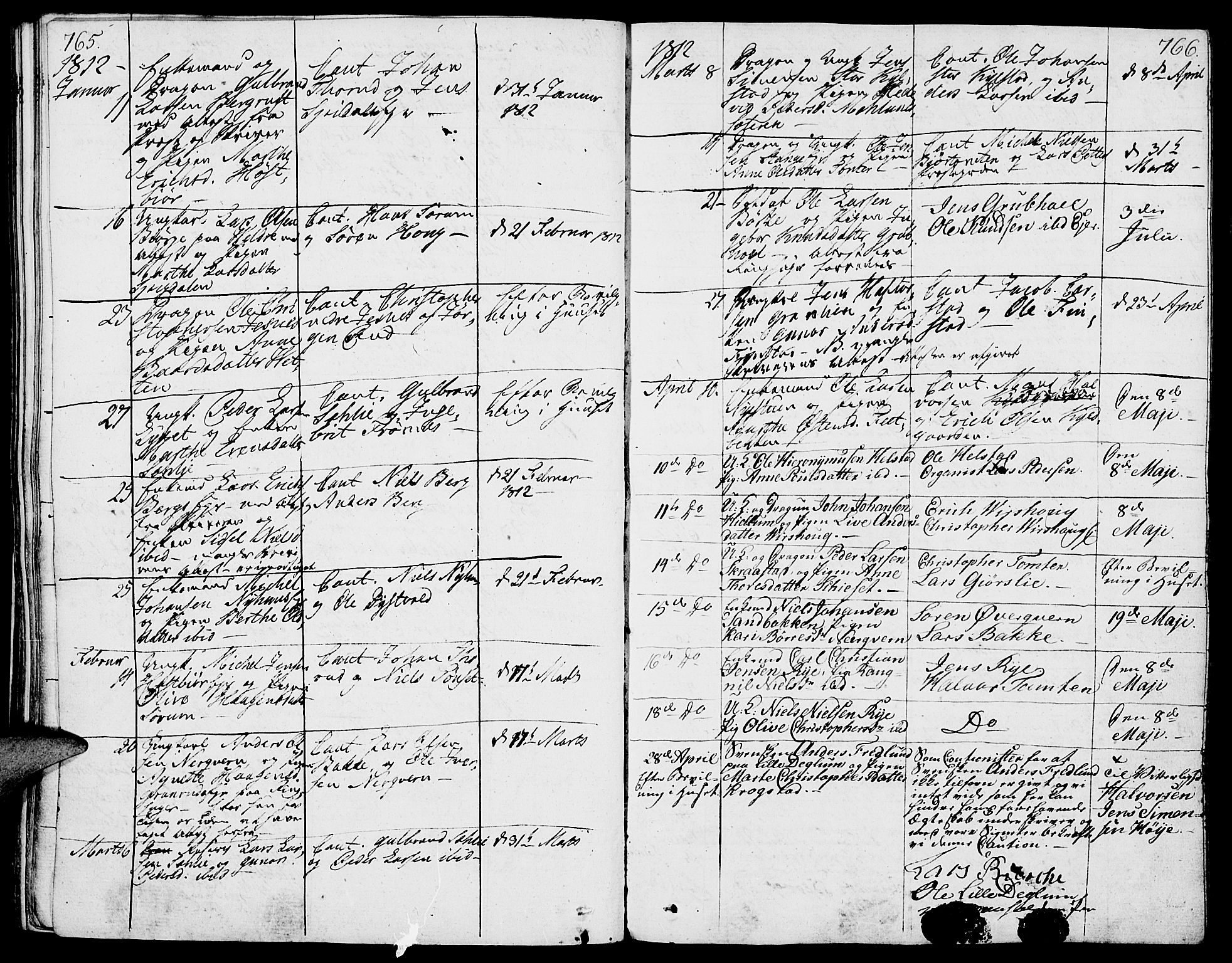 Vang prestekontor, Hedmark, SAH/PREST-008/H/Ha/Haa/L0006: Parish register (official) no. 6 /1, 1809-1827, p. 765-766