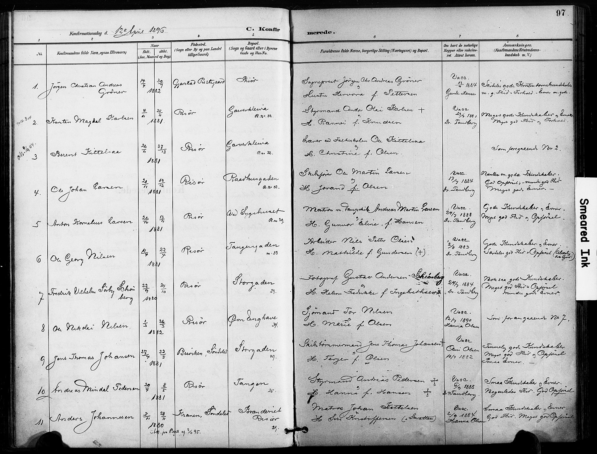 Risør sokneprestkontor, SAK/1111-0035/F/Fa/L0010: Parish register (official) no. A 10, 1896-1906, p. 98