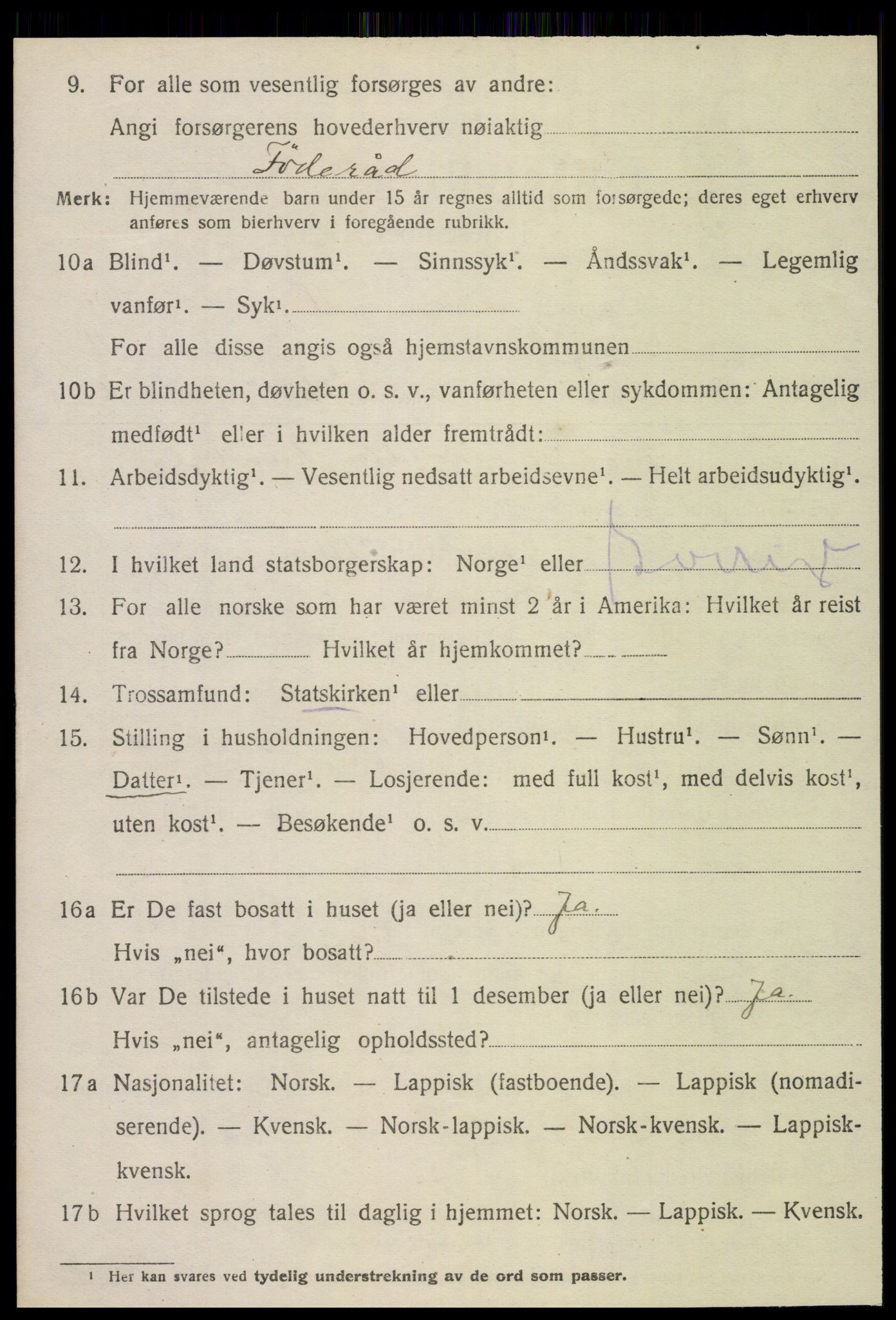 SAT, 1920 census for Grong, 1920, p. 6524