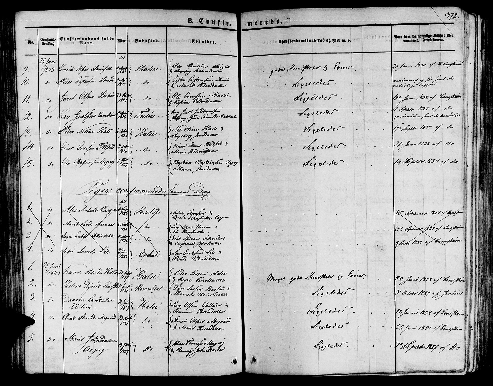 Ministerialprotokoller, klokkerbøker og fødselsregistre - Møre og Romsdal, SAT/A-1454/592/L1025: Parish register (official) no. 592A03 /2, 1831-1849, p. 372