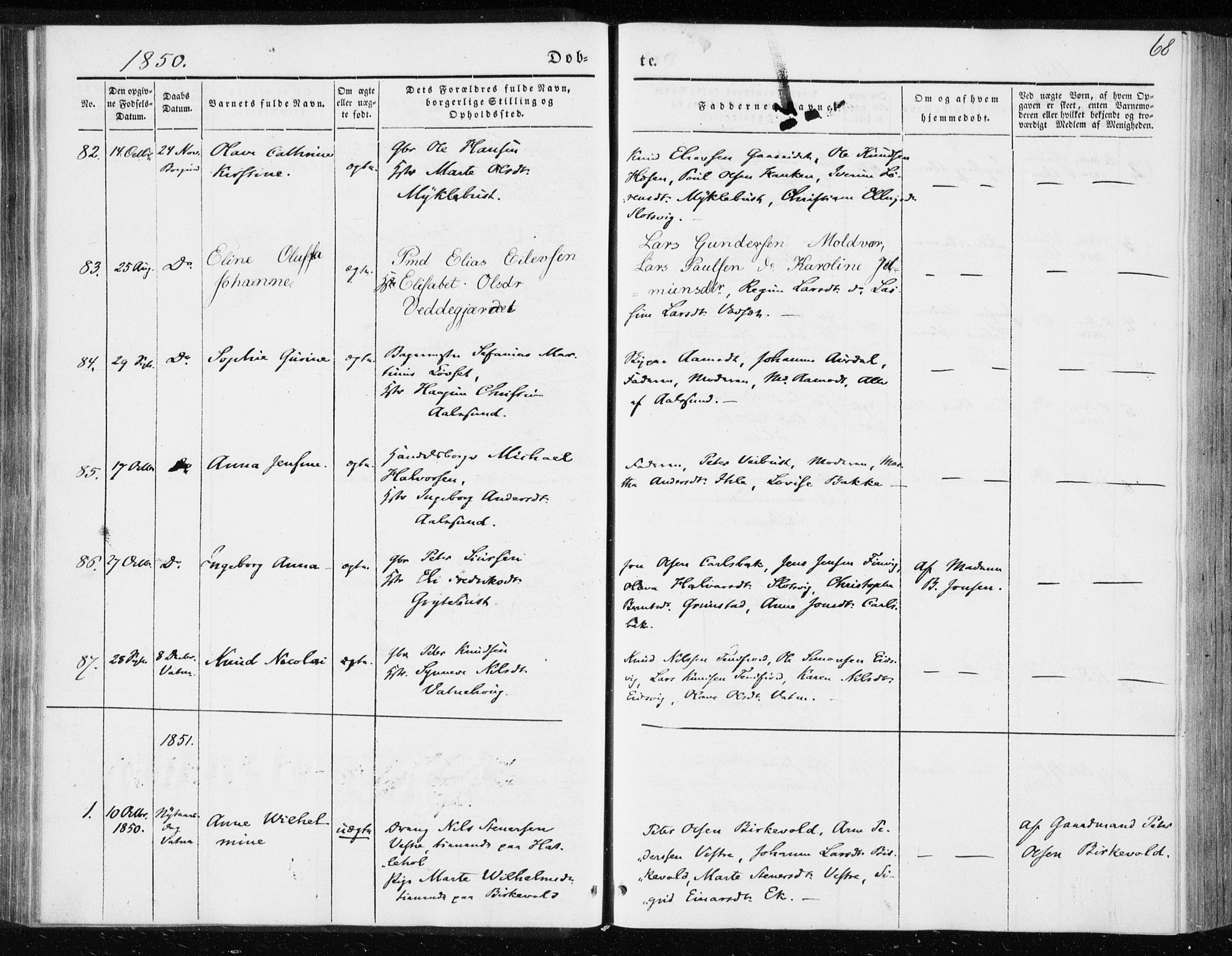 Ministerialprotokoller, klokkerbøker og fødselsregistre - Møre og Romsdal, AV/SAT-A-1454/528/L0415: Curate's parish register no. 528B03, 1843-1852, p. 68