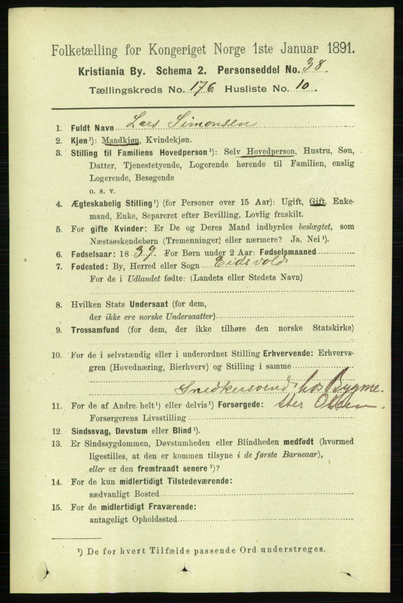 RA, 1891 census for 0301 Kristiania, 1891, p. 105944