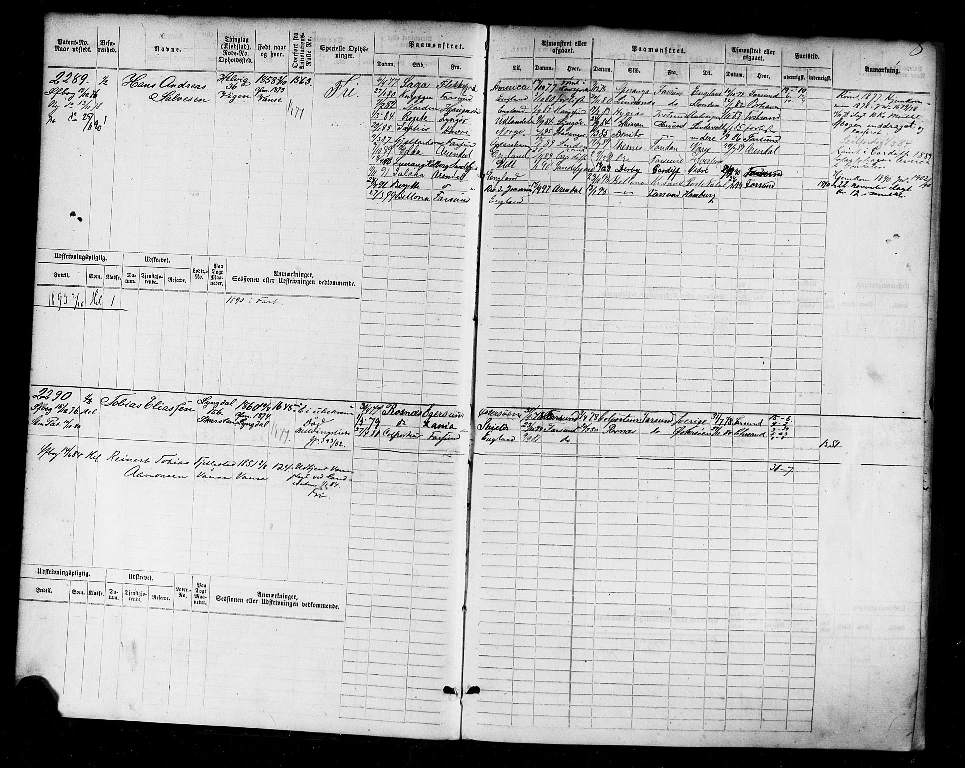 Farsund mønstringskrets, AV/SAK-2031-0017/F/Fb/L0004: Hovedrulle nr 2275-3040, M-7, 1875-1915, p. 9