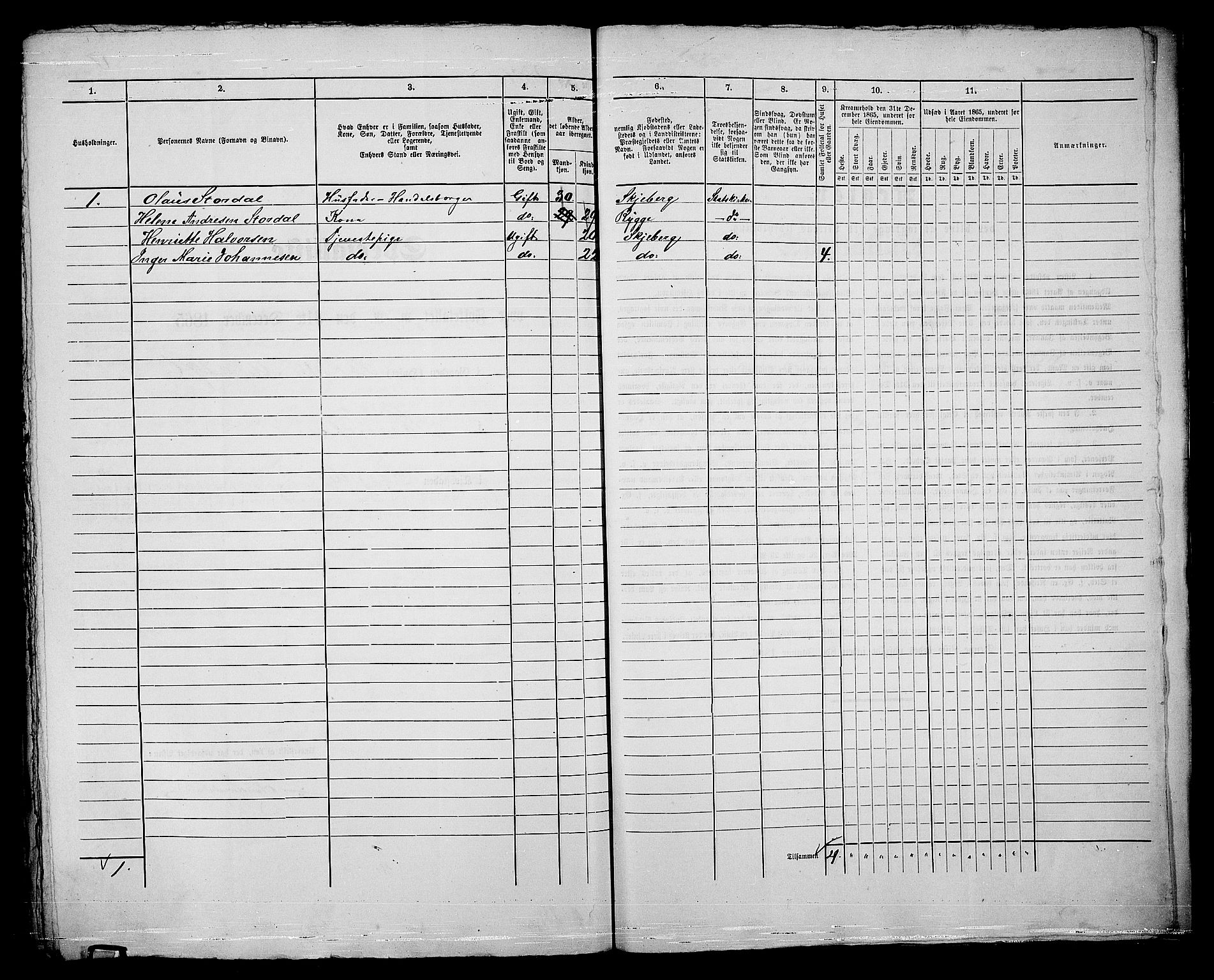 RA, 1865 census for Sarpsborg, 1865, p. 576