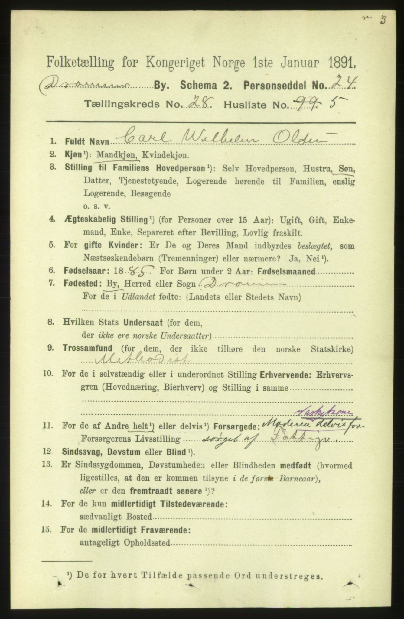 RA, 1891 census for 0602 Drammen, 1891, p. 16800