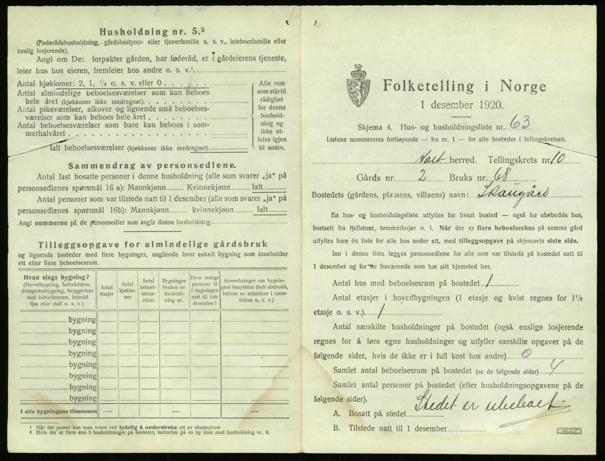 SAK, 1920 census for Holt, 1920, p. 1028