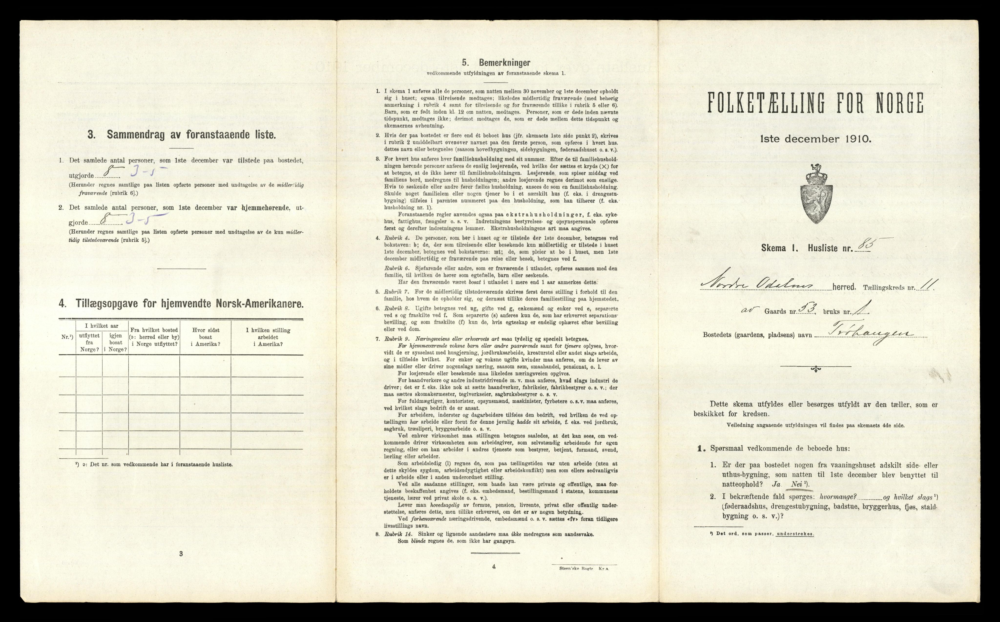 RA, 1910 census for Nord-Odal, 1910, p. 1383