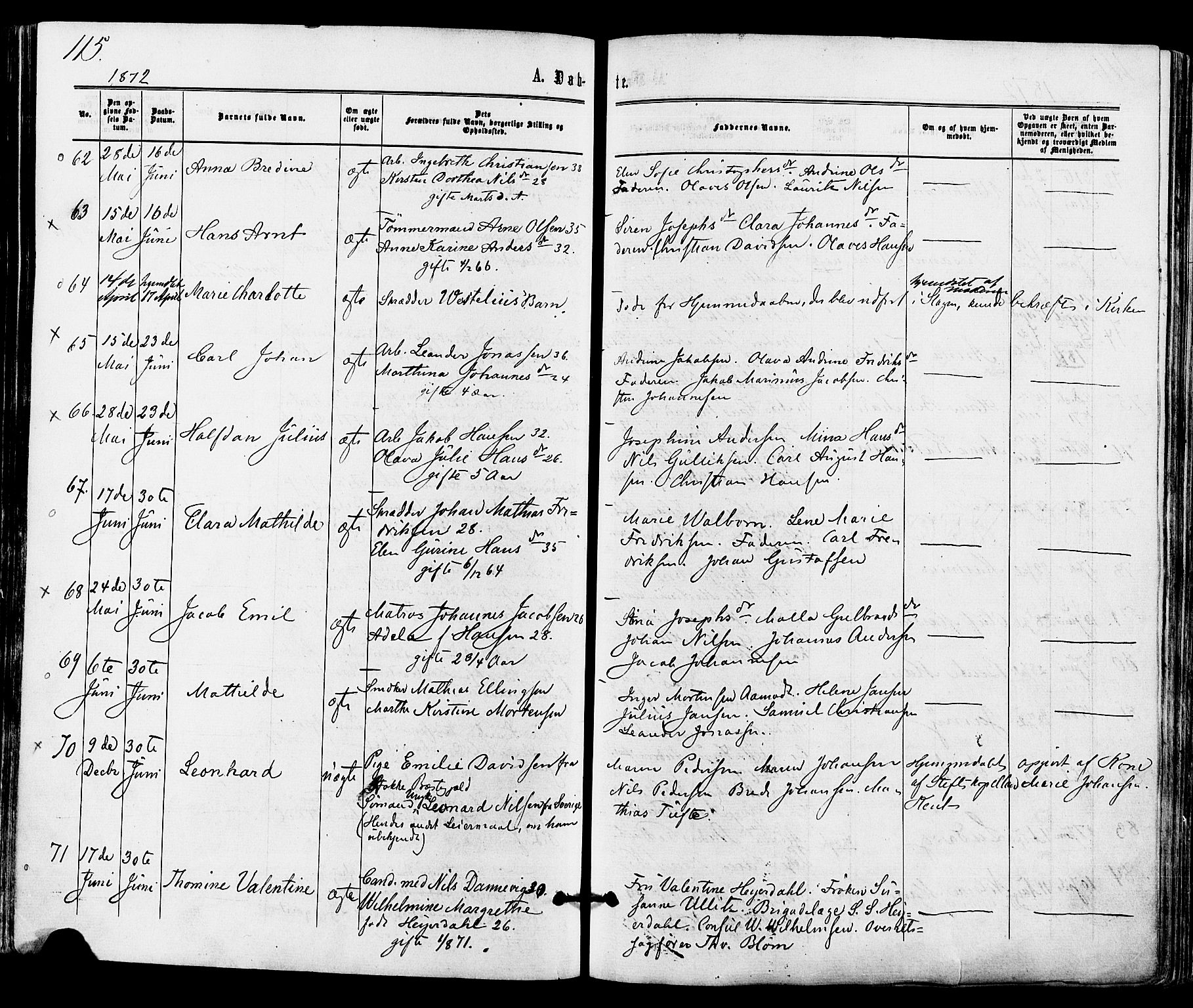 Tønsberg kirkebøker, SAKO/A-330/F/Fa/L0009: Parish register (official) no. I 9, 1865-1873, p. 115