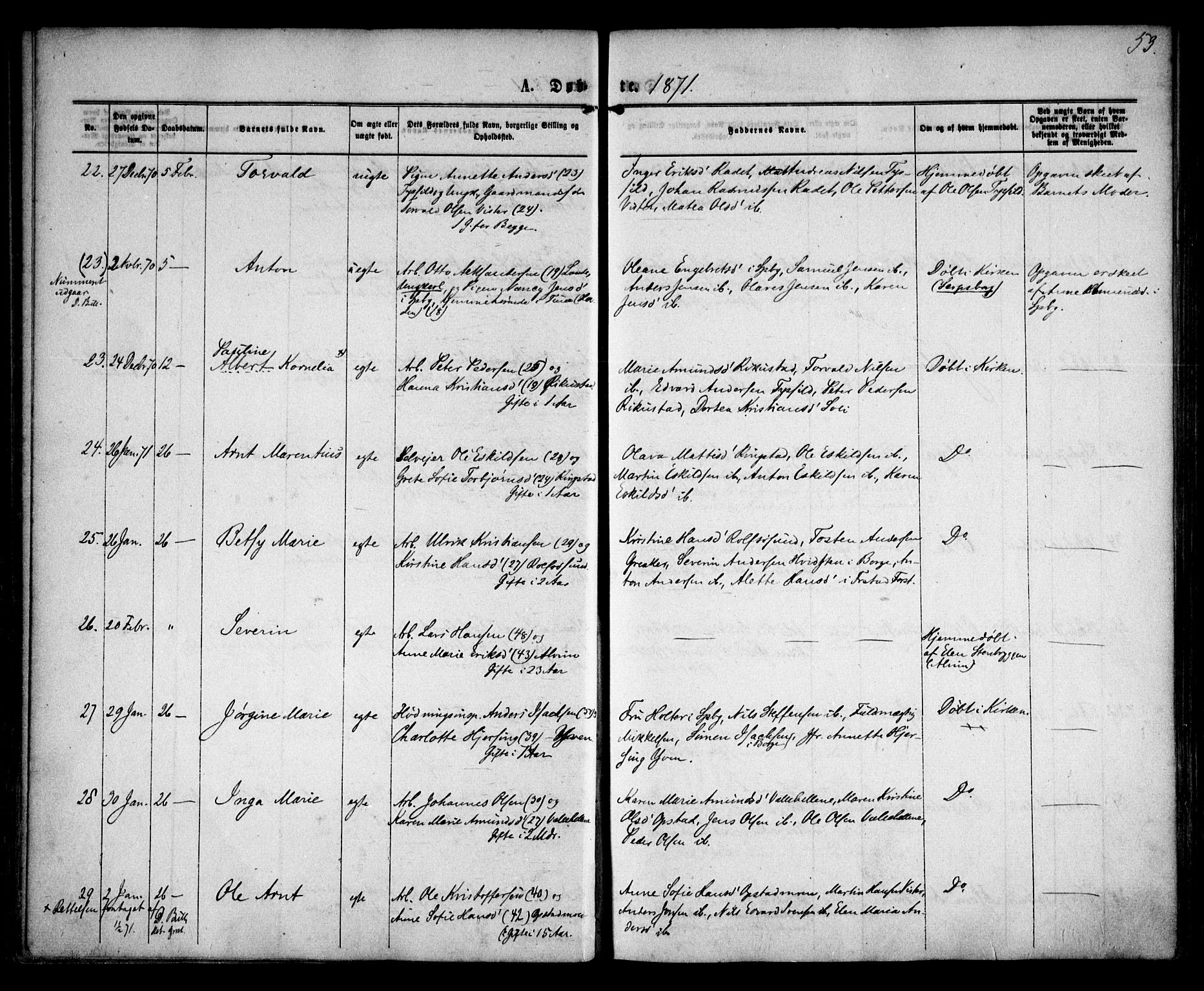 Tune prestekontor Kirkebøker, SAO/A-2007/F/Fa/L0015: Parish register (official) no. 15, 1869-1873, p. 53