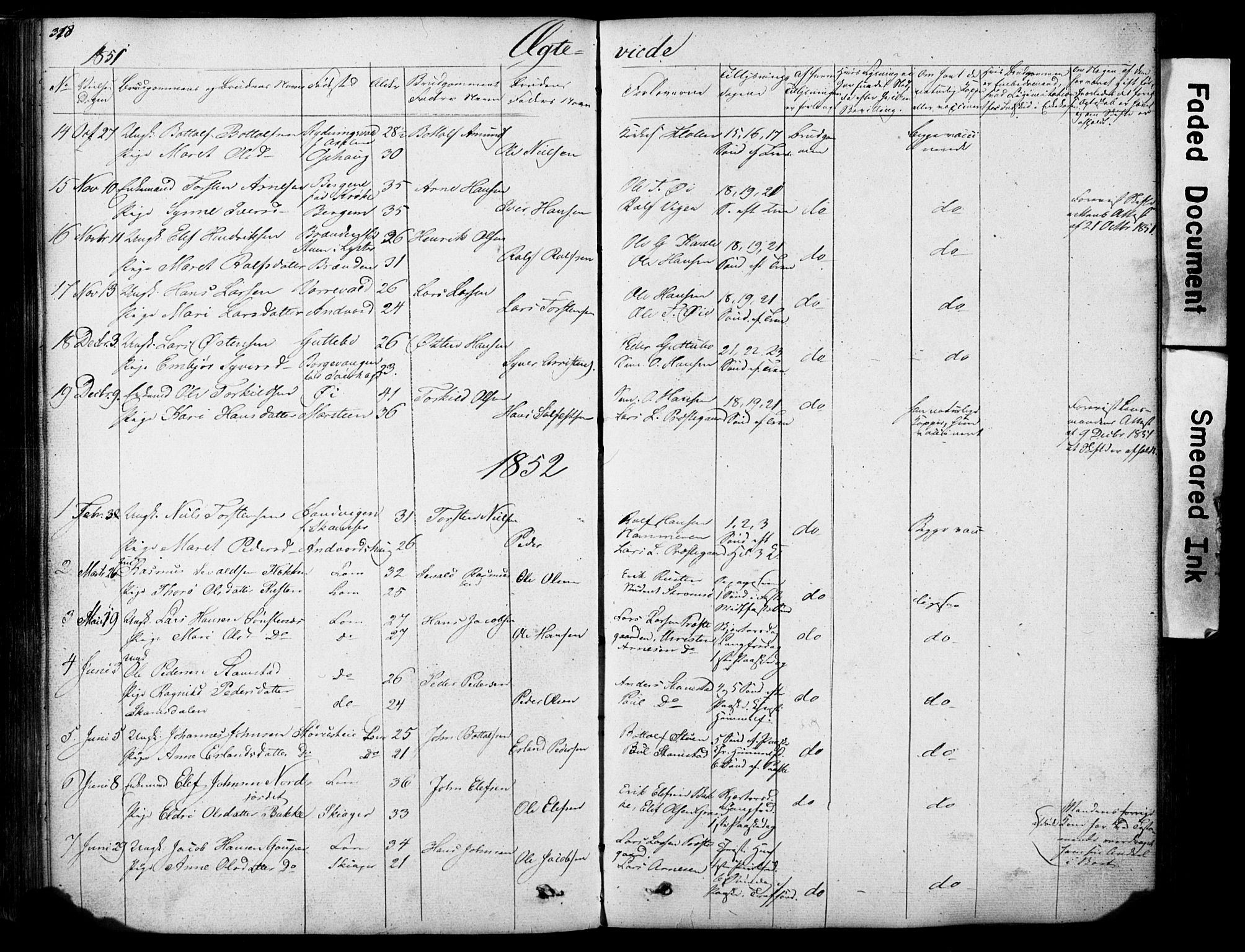 Lom prestekontor, SAH/PREST-070/L/L0012: Parish register (copy) no. 12, 1845-1873, p. 318-319