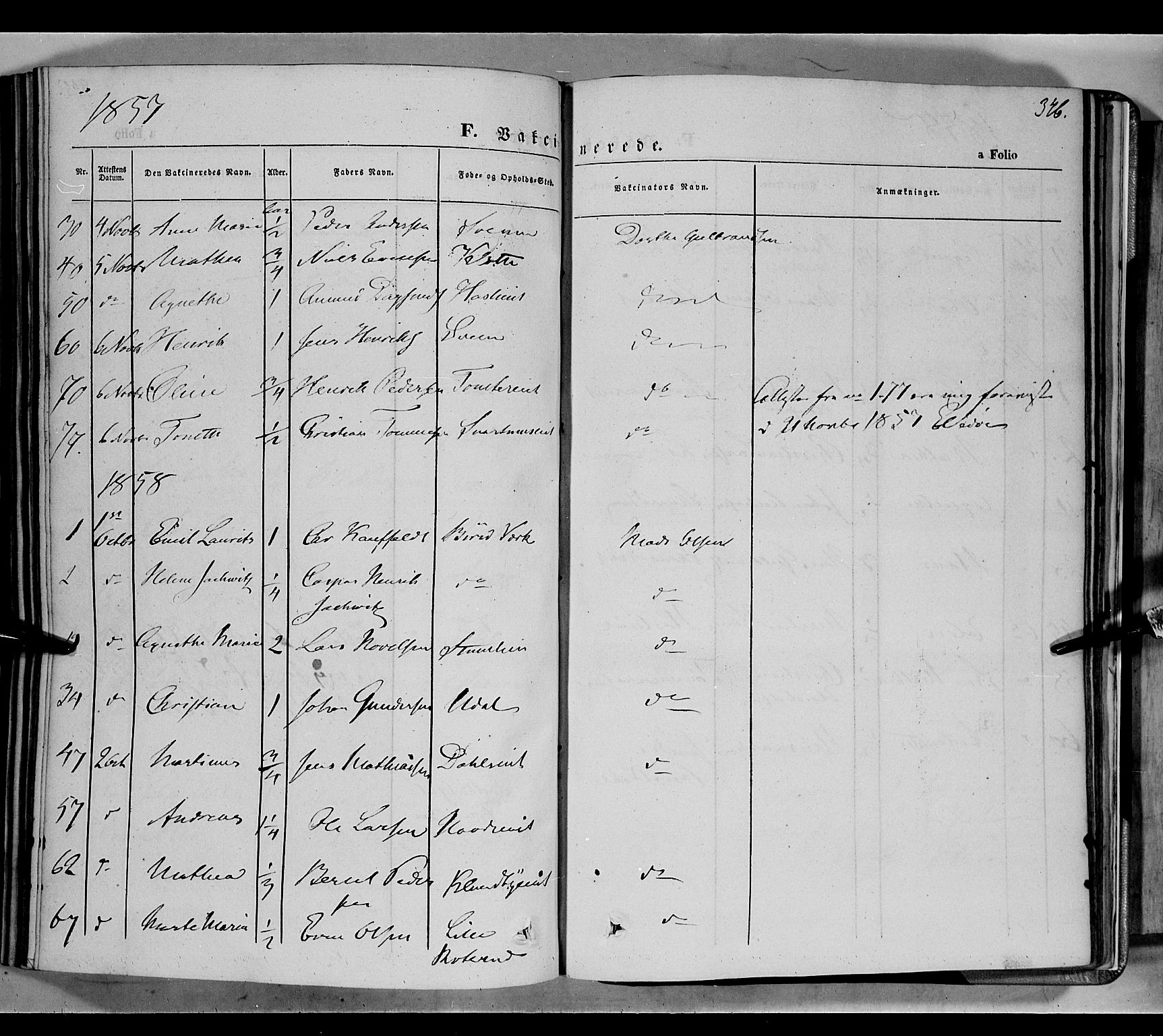 Biri prestekontor, SAH/PREST-096/H/Ha/Haa/L0005: Parish register (official) no. 5, 1843-1854, p. 346