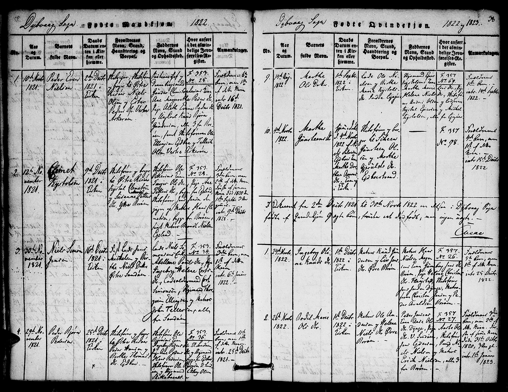 Dypvåg sokneprestkontor, AV/SAK-1111-0007/F/Fa/Faa/L0003: Parish register (official) no. A 3 /1, 1817-1824, p. 38