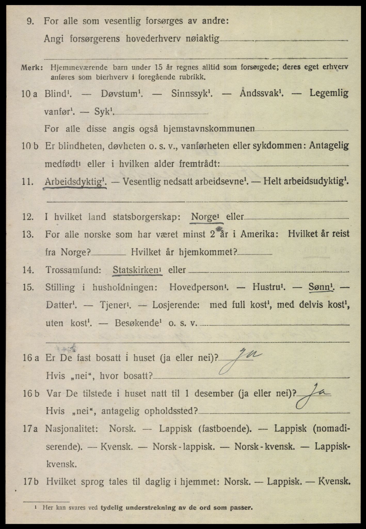 SAT, 1920 census for Frosta, 1920, p. 2329