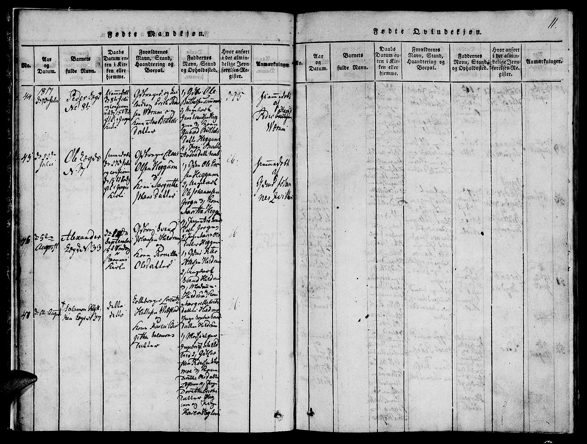 Ministerialprotokoller, klokkerbøker og fødselsregistre - Nord-Trøndelag, SAT/A-1458/764/L0559: Parish register (copy) no. 764C01, 1816-1824, p. 11